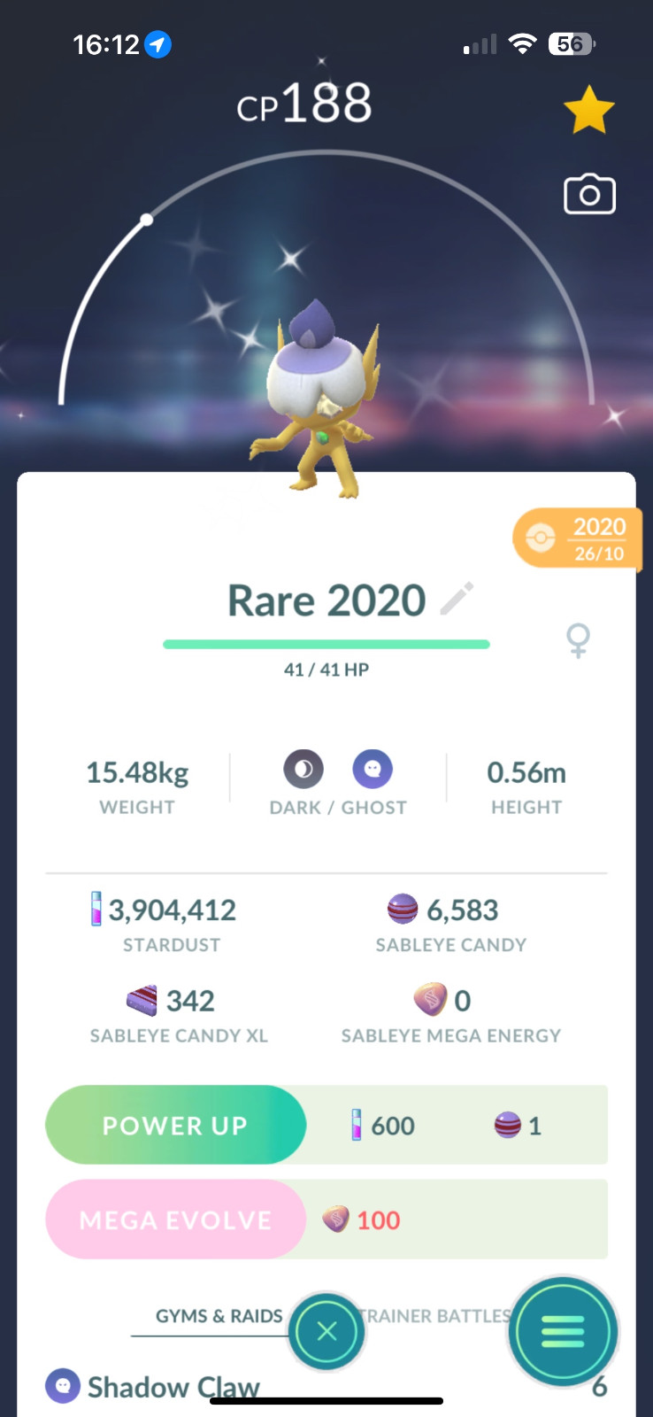 Pokémon Go Shiny Sableye Litwick Hat Costume LUCKY/FAST/READ DESCRIPTION