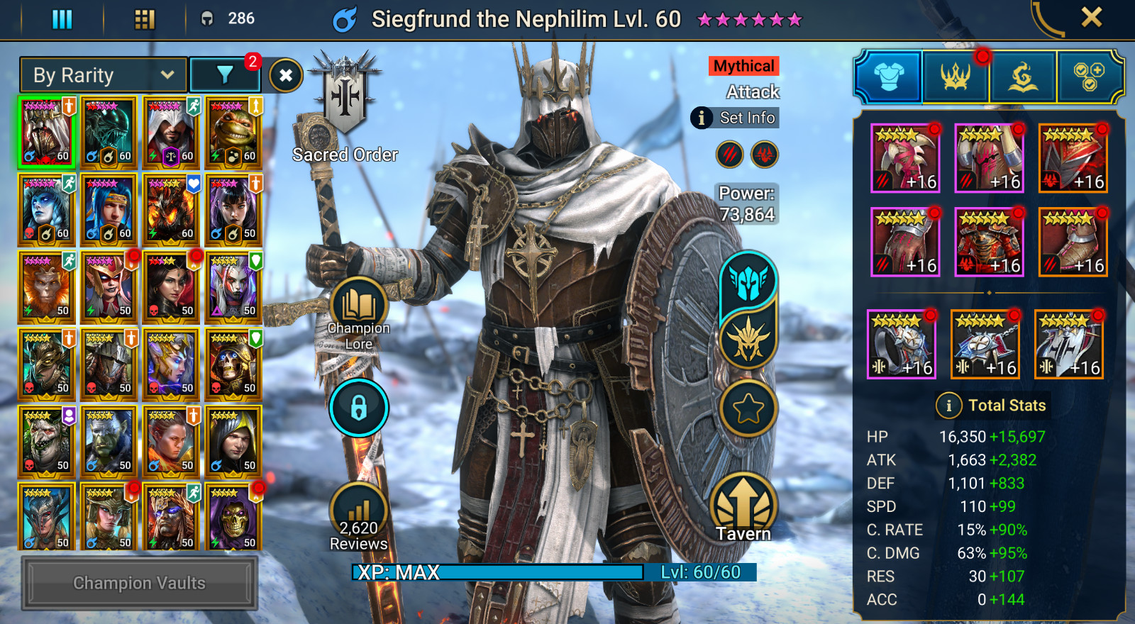 Raid Shadow Legends!1 Mythic 25 Legendary!Siegfrund,Hilvi,Trunda,Gracchos