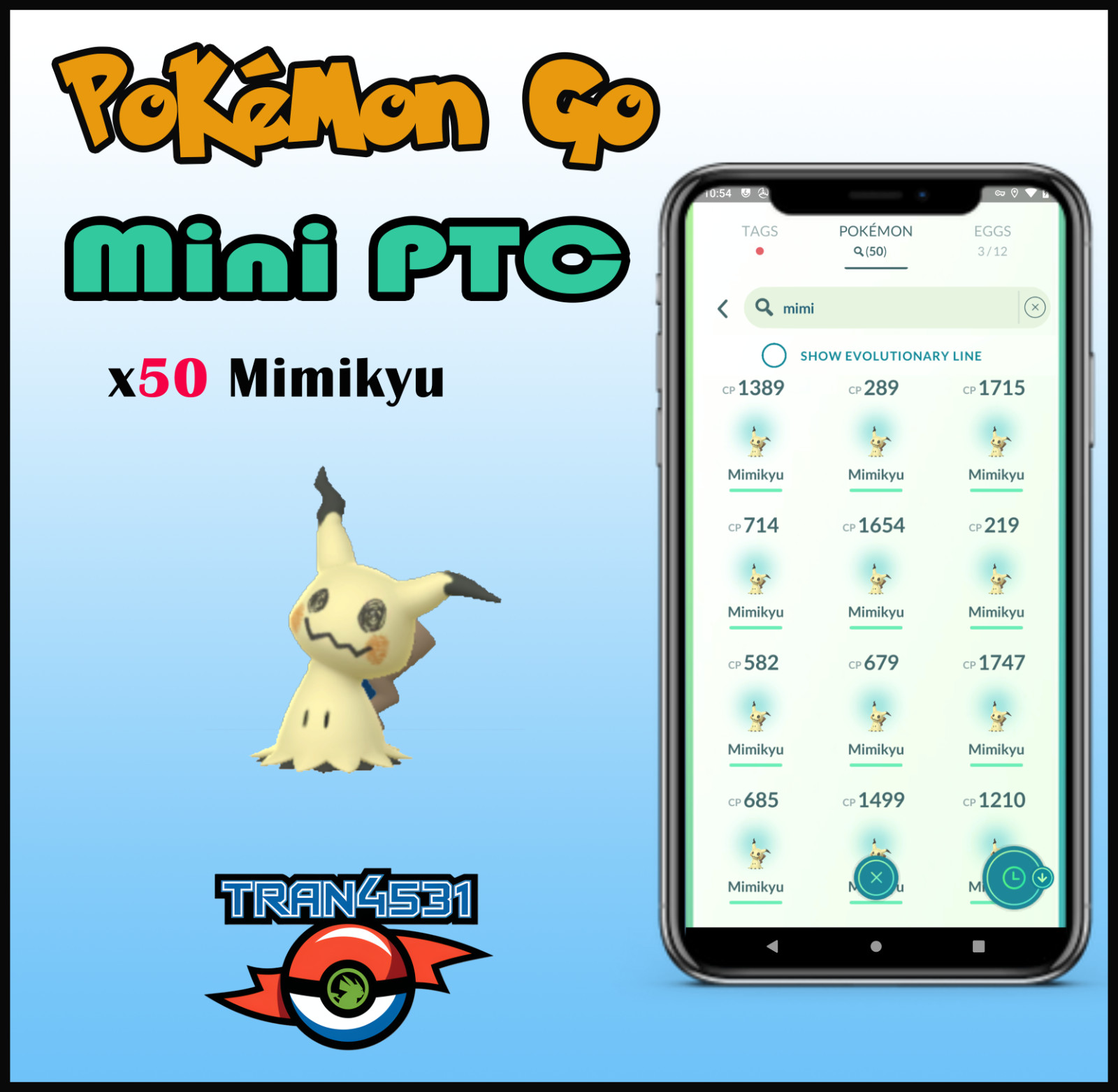 Mimikyu x50 – Mini PTC 80k Stardust