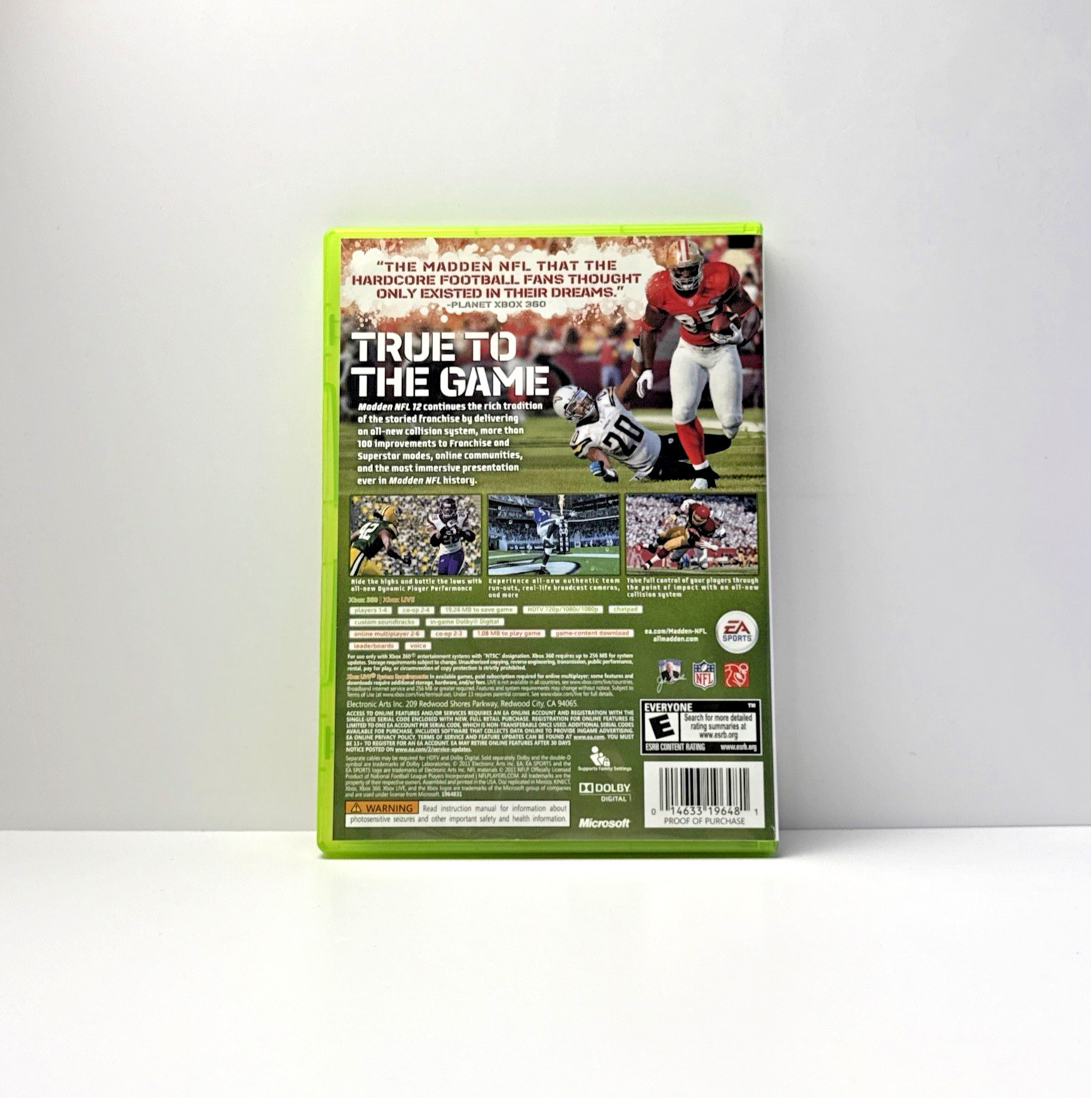 Madden NFL 12 Microsoft Xbox 360 CIB Complete Refurbished & Tested Free Shipping