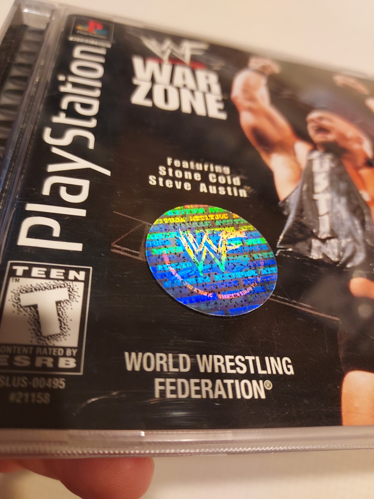 WWF Warzone (PlayStation 1 PS1, 1998) Black Label CIB Cleaned, Tested w/Reg Card