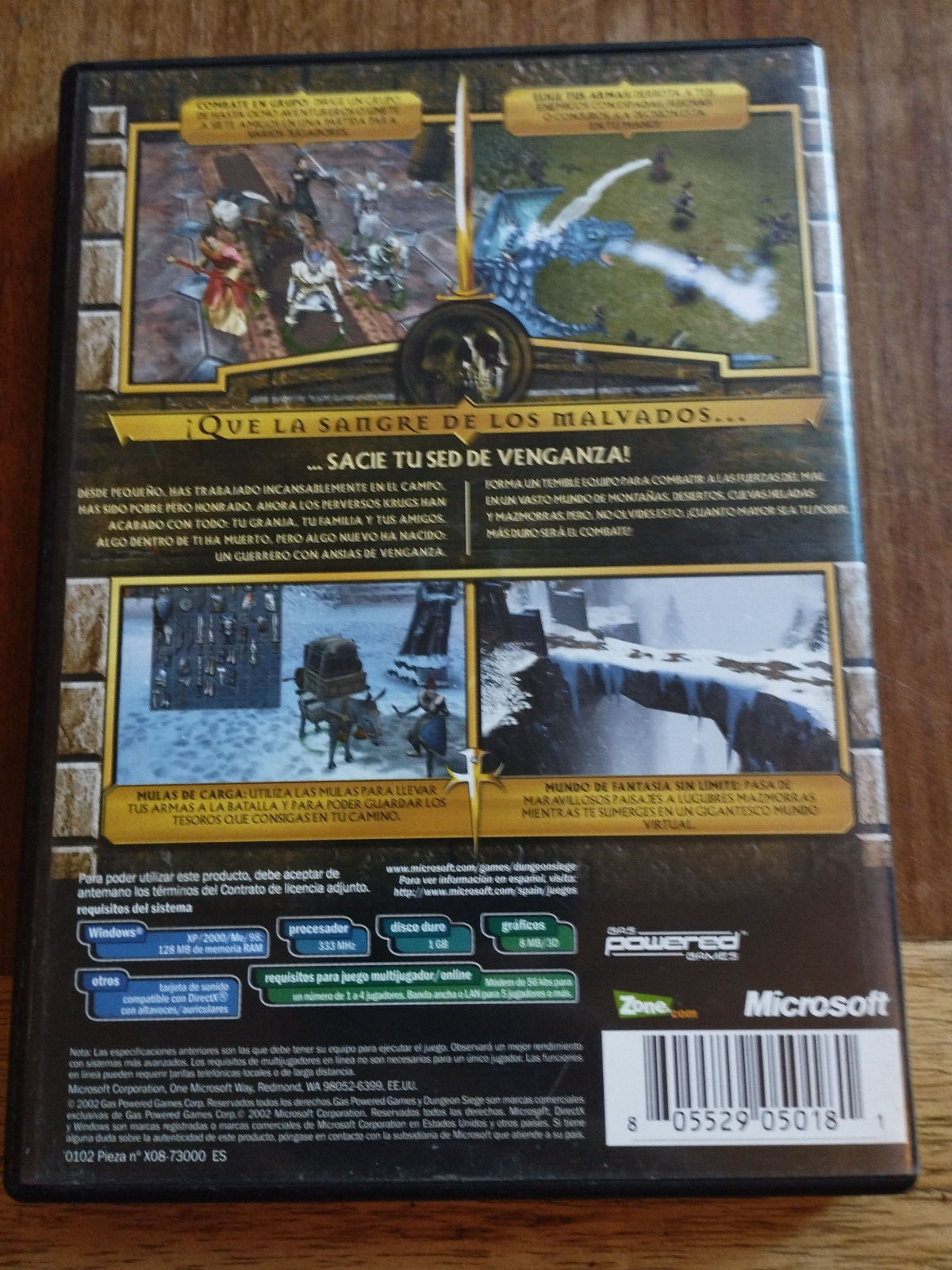 Dungeon Siege Microsoft – Game for PC 2 x CD-Rom Spain Edition