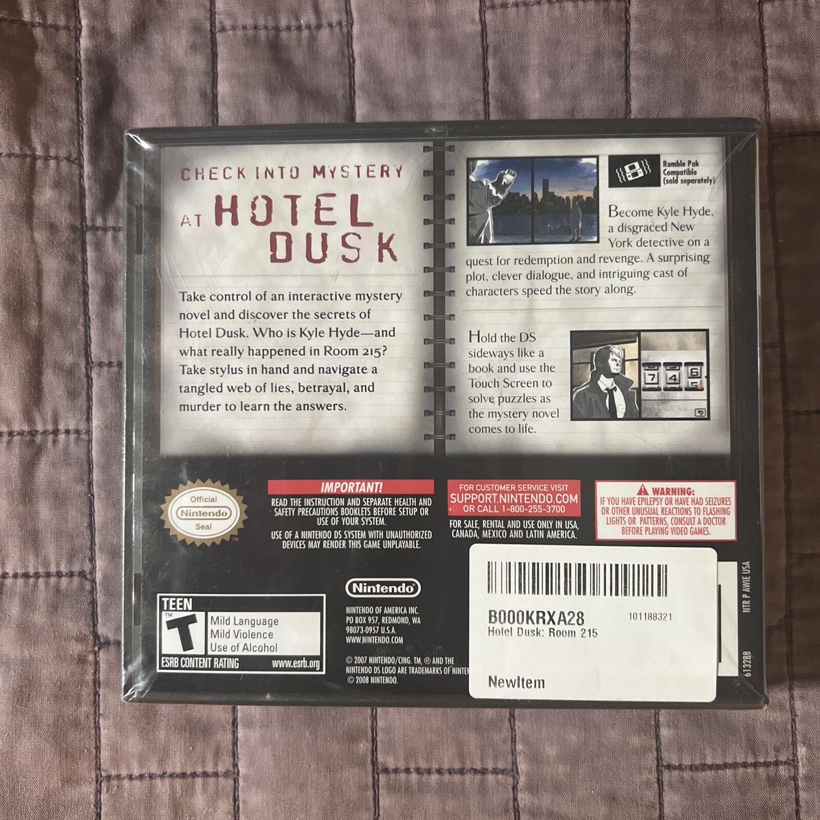 Hotel Dusk: Room 215 (Nintendo DS, 2007) – NEW, SEALED