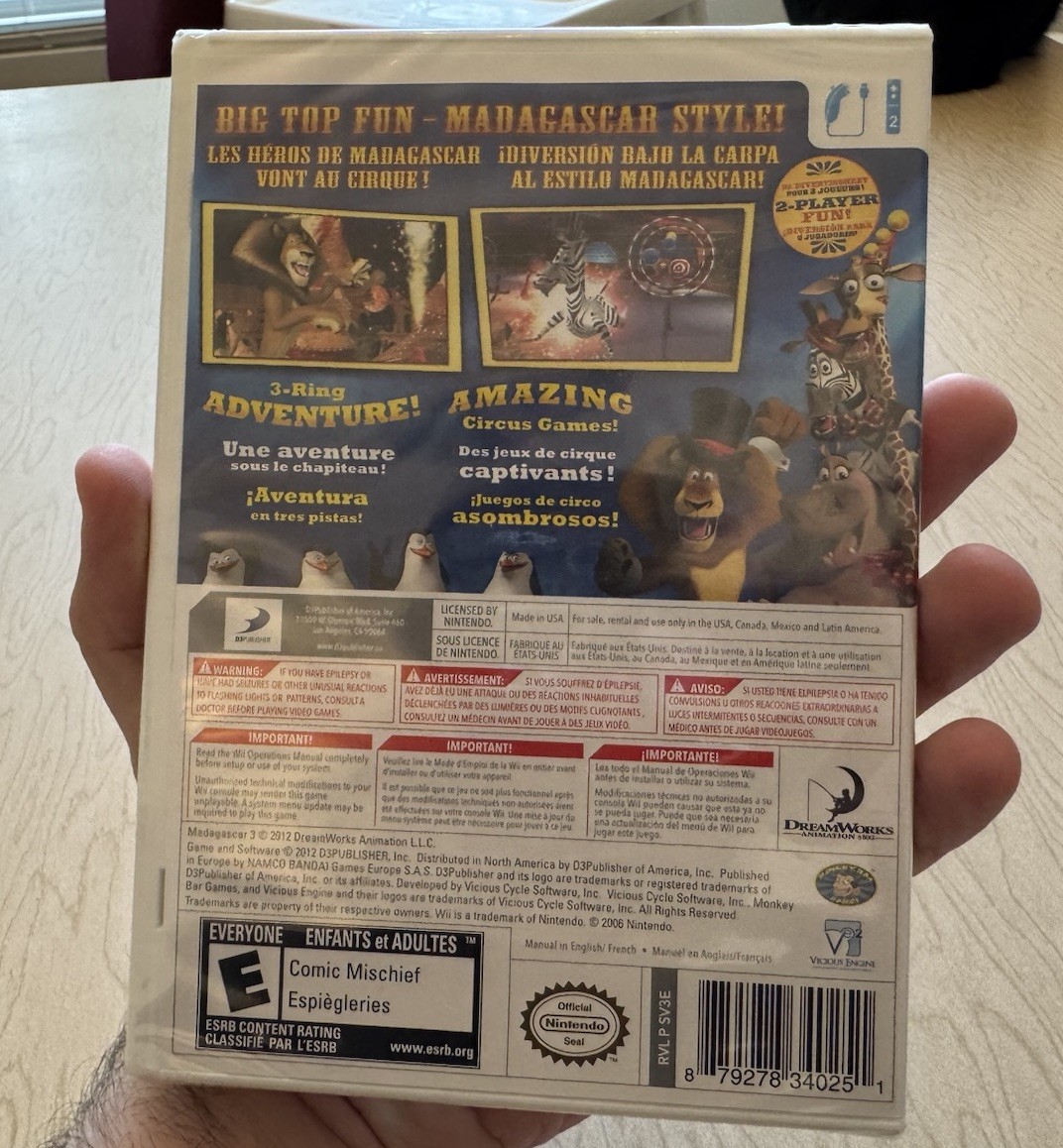 D3Publisher Madagascar 3 The Video Game 2-Player Nintendo Wii E NTSC-U/C 2012