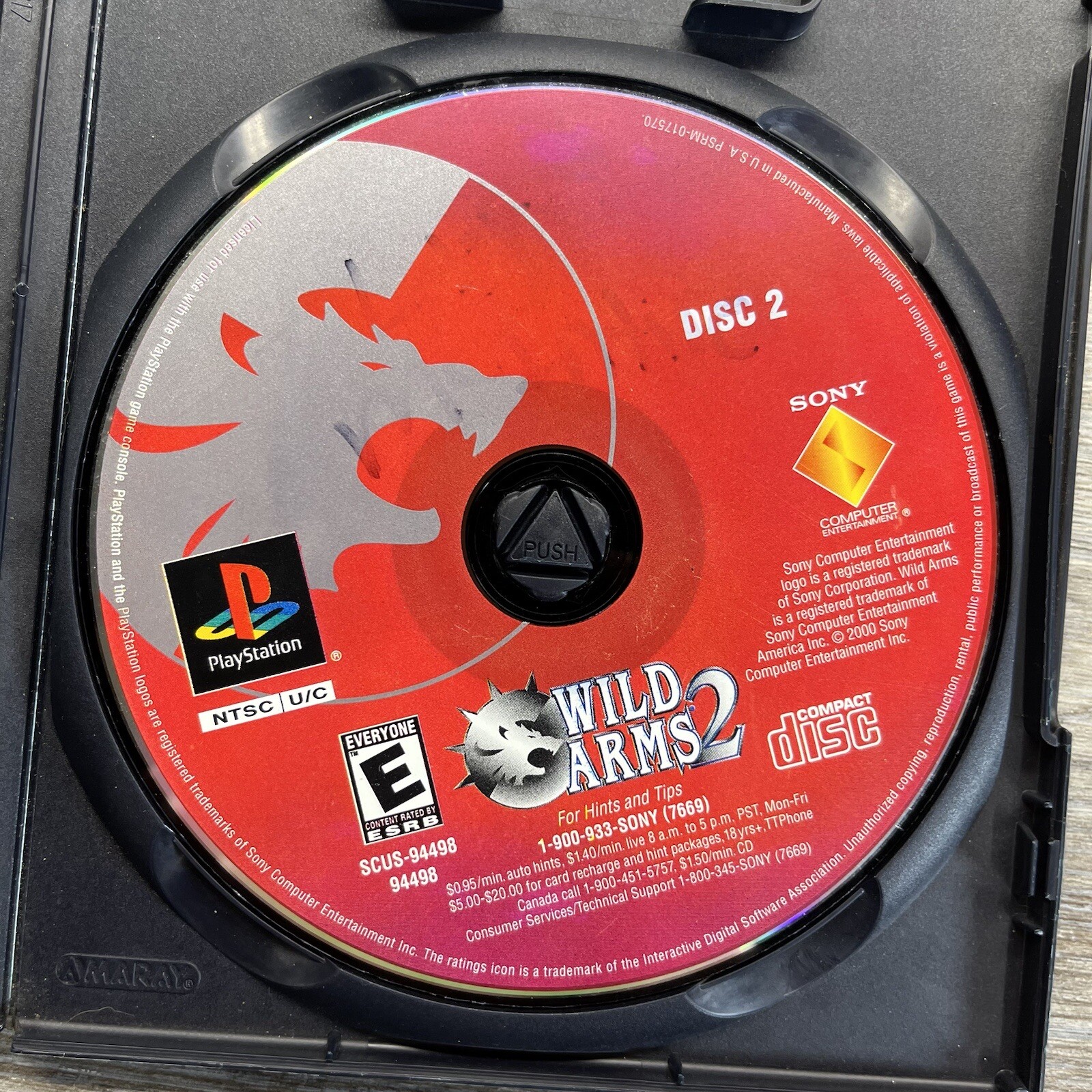Wild Arms 2: Second Ignition (Sony PlayStation 1 PS1) Disc 2 Only