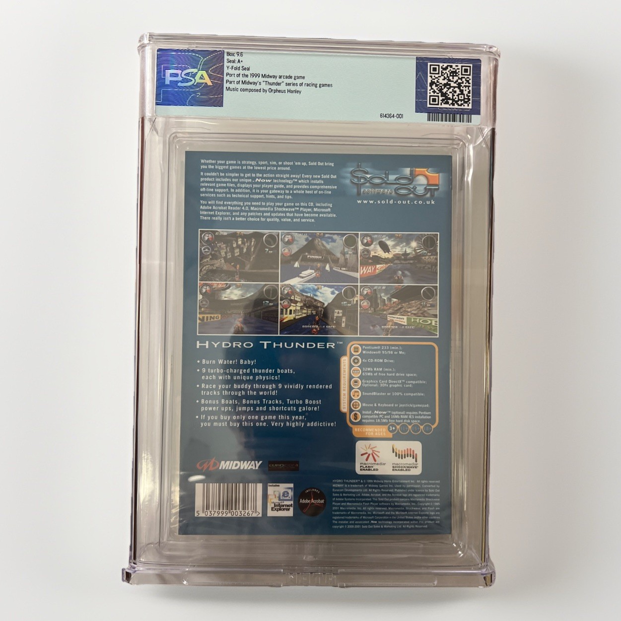 Hydro Thunder (2001) PC CD-ROM – PSA Graded 9.6 A+ – Rare!