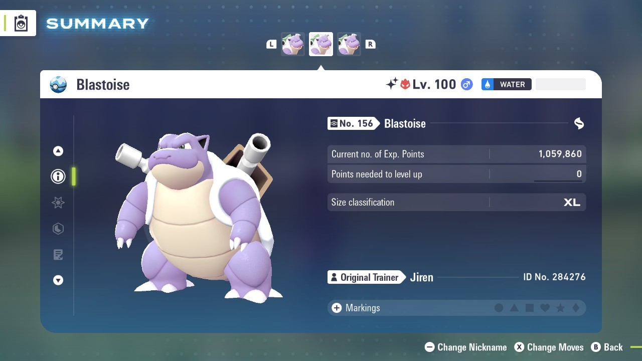 Shiny Alpha Blastoise – Pokémon Legends ZA (6IV, EV Trained, Battle-Ready)