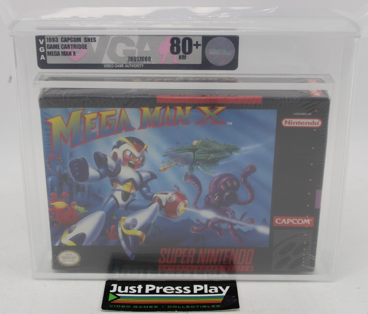 Mega Man X 1st Print Nintendo SNES New/Sealed VGA Graded Silver Level 80+ NM