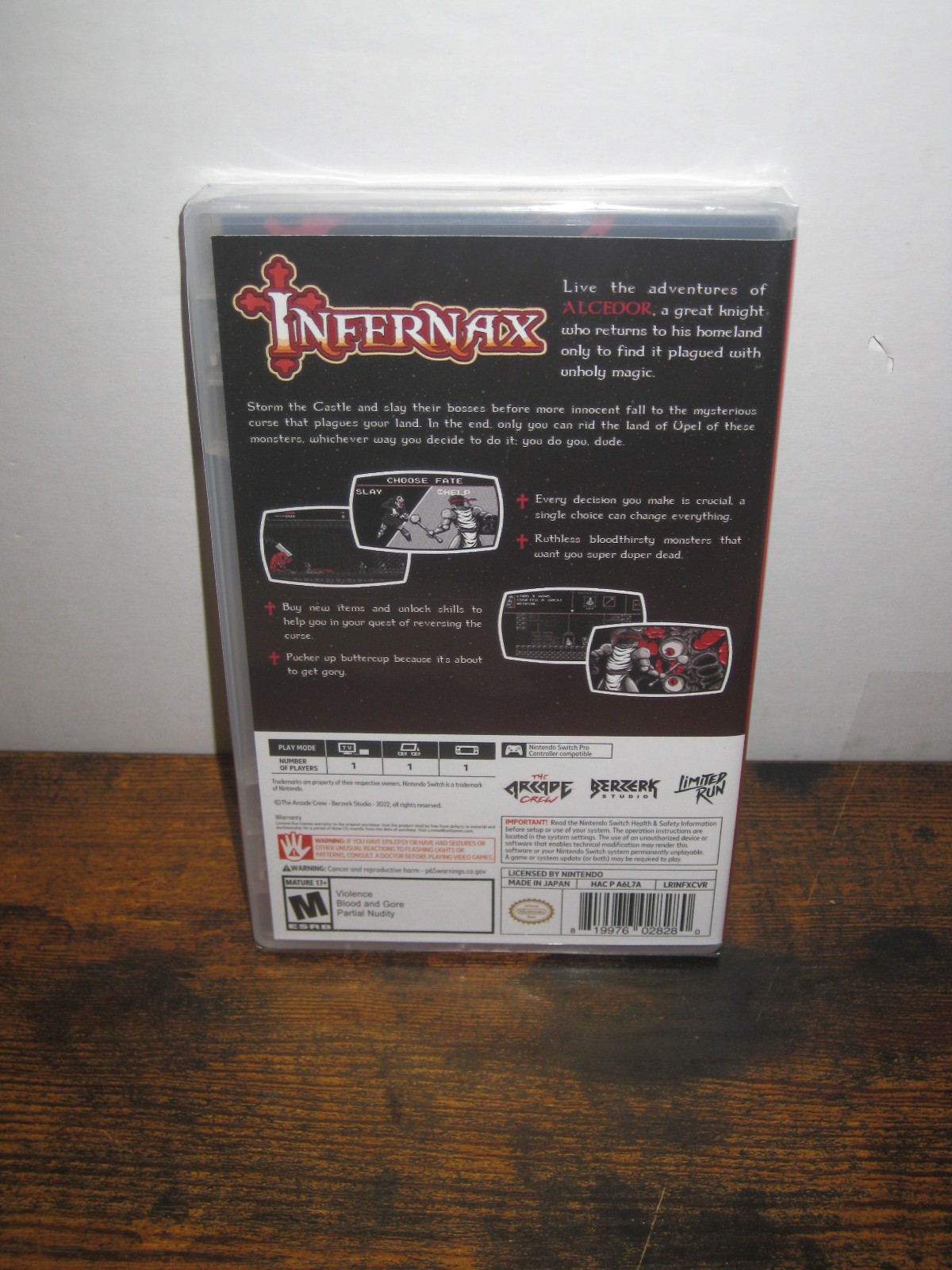Infernax Nintendo Switch Action RPG Limited Run Brand New Sealed – Fast Shipping