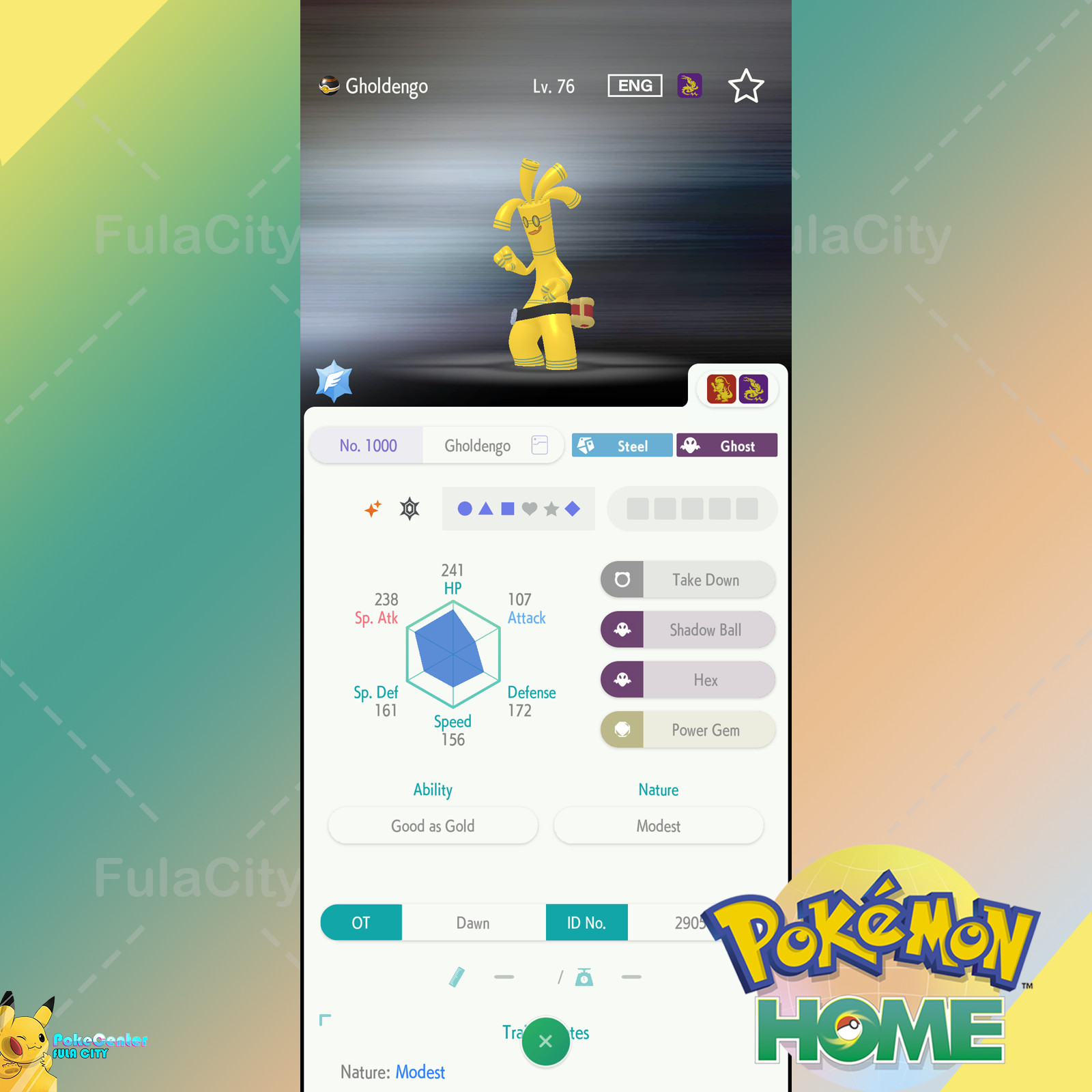 ✨ Shiny Gholdengo 🟢Event Tera Raid🟡 Pokemon HOME Trade🟢