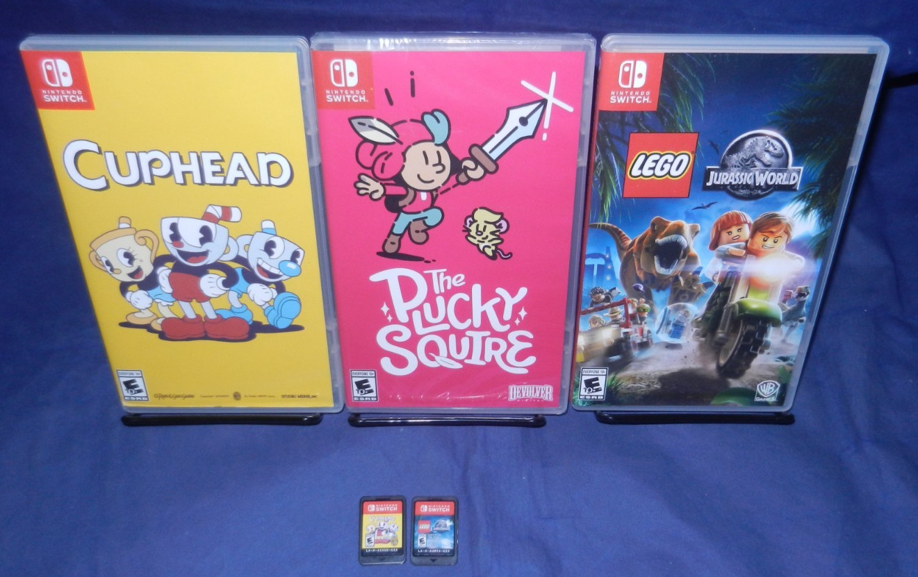 Switch, NEW Sealed- The Plucky Squire, VG- Cuphead, LEGO Jurassic World, Free SH