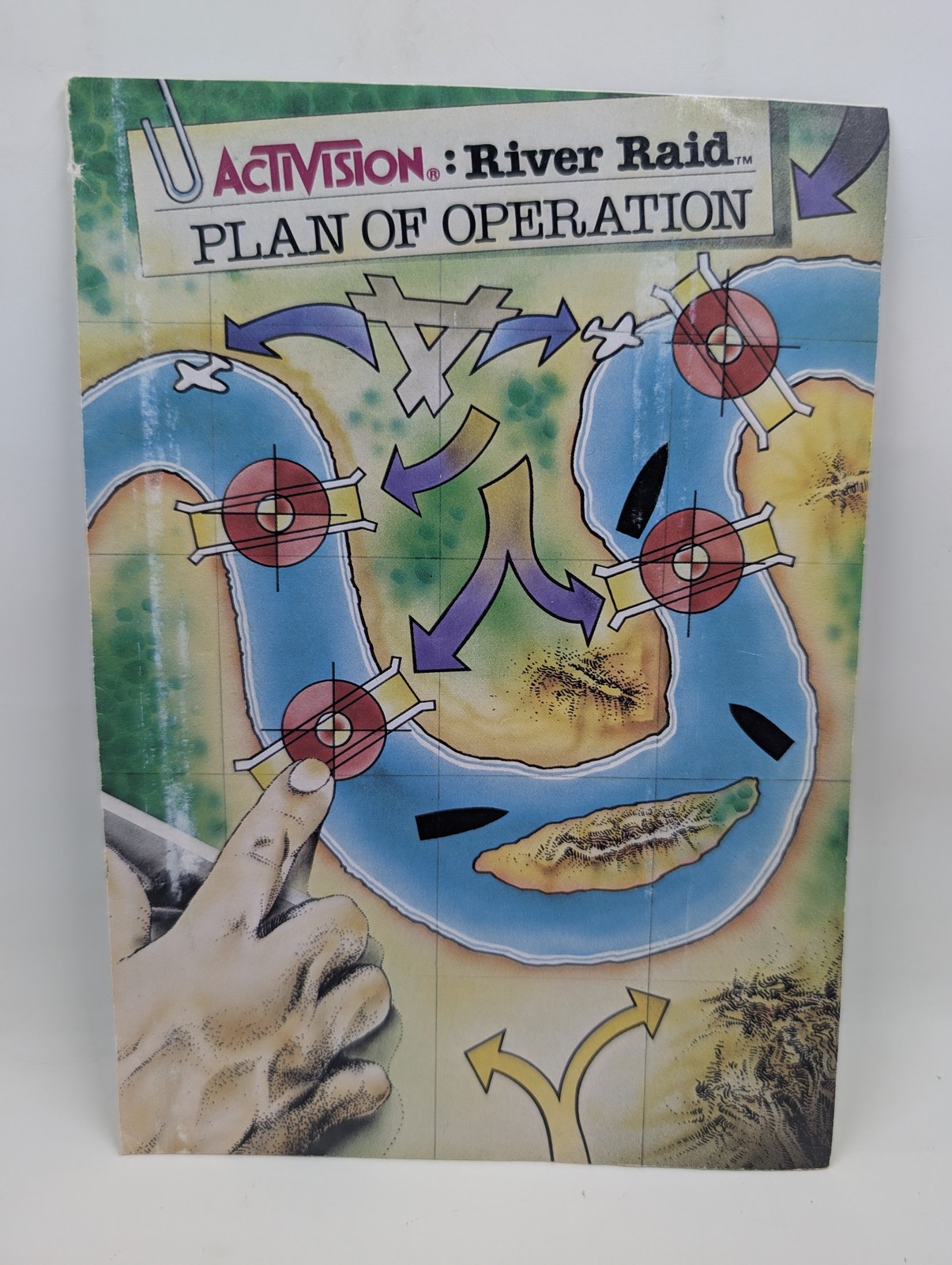 Activision River Raid Atari 2600 1982 Cartridge + Plan of Operation Tested Clean