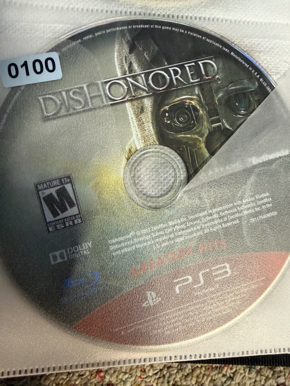 Dishonored PlayStation 3 PS3 Video Game Stealth Action Adventure Single Player