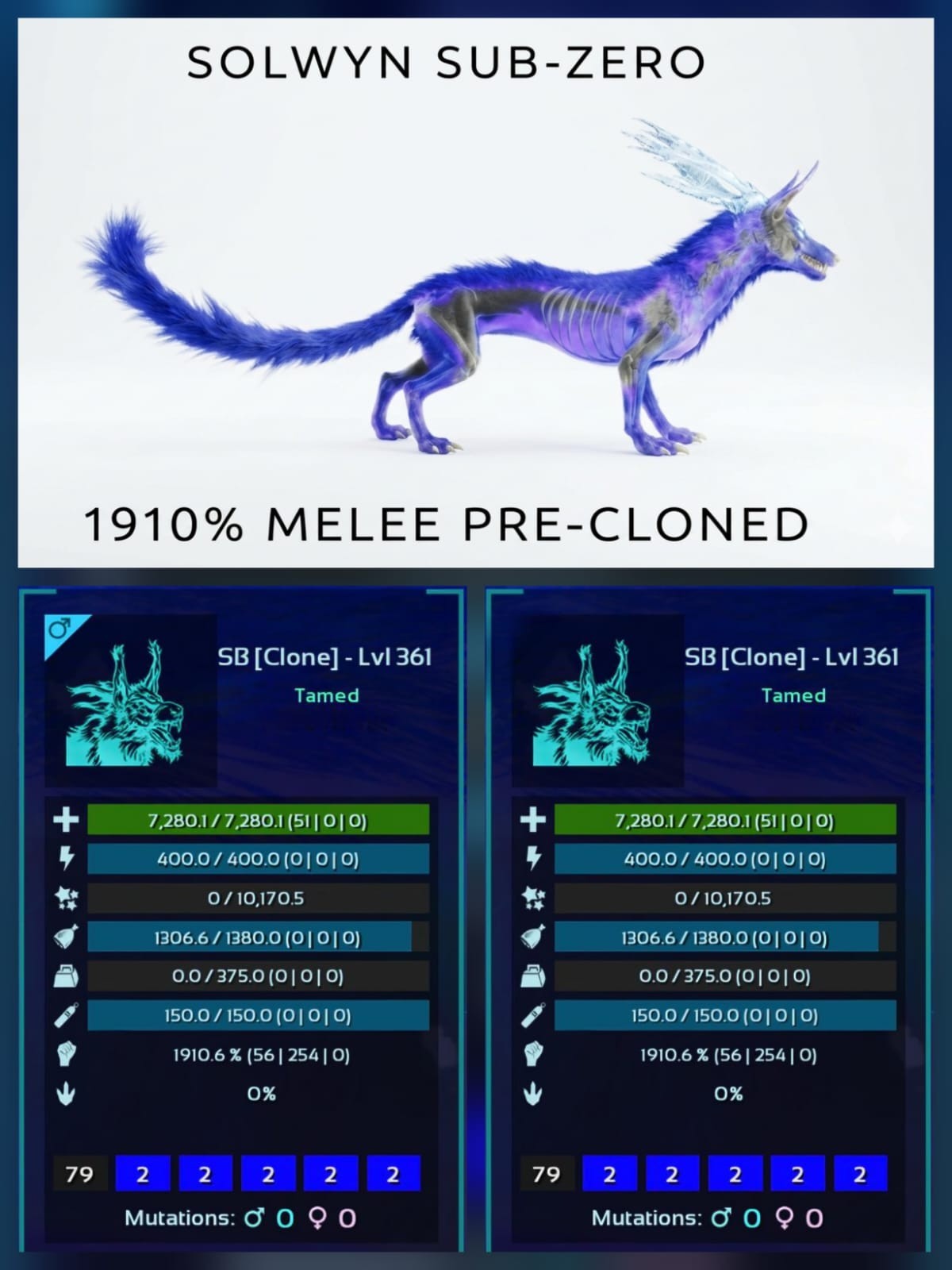 SOLWYN PRE-CLONED Breeding Pair – TOP MELEE – Ark Asa Official PVE PC/XBOX/PS5
