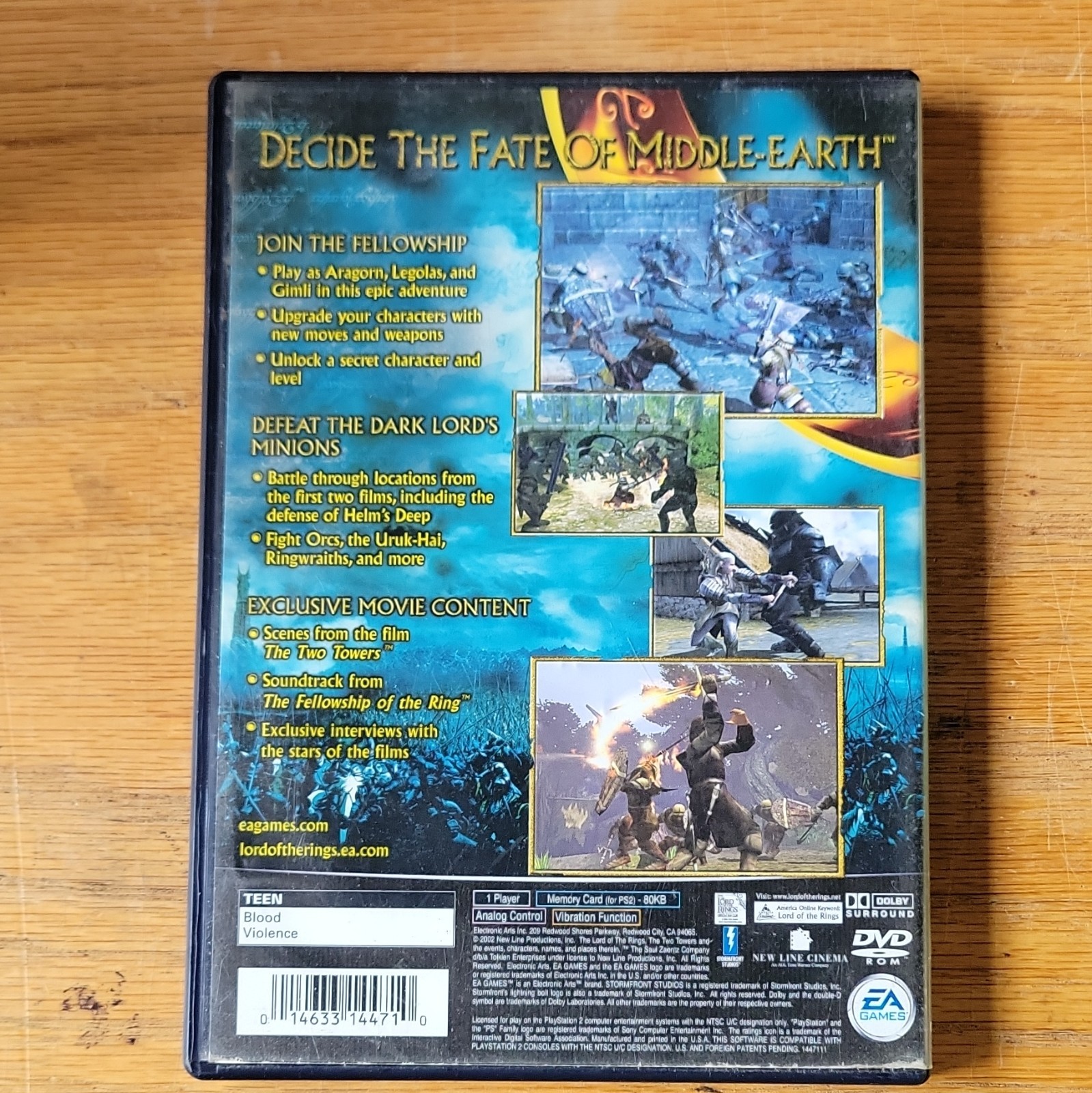 EA Games The Lord of the Rings: The Two Towers PS2 Action Beat ‘Em Up T 2002