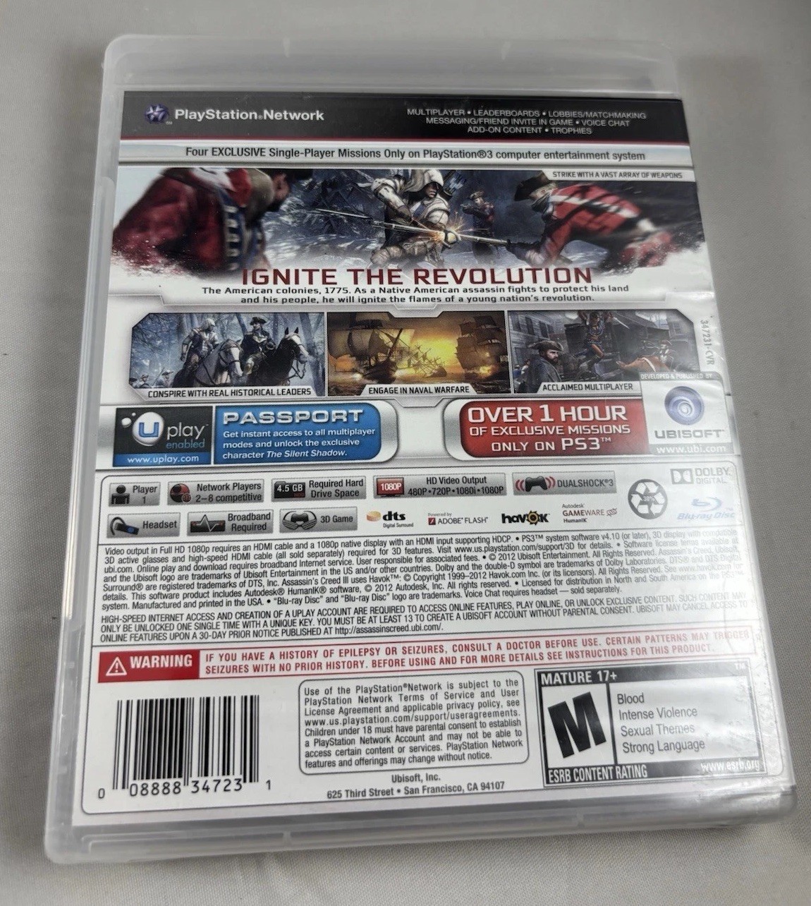 Assassin”s Creed III PS3 (Brand New Factory Sealed) PlayStation 3