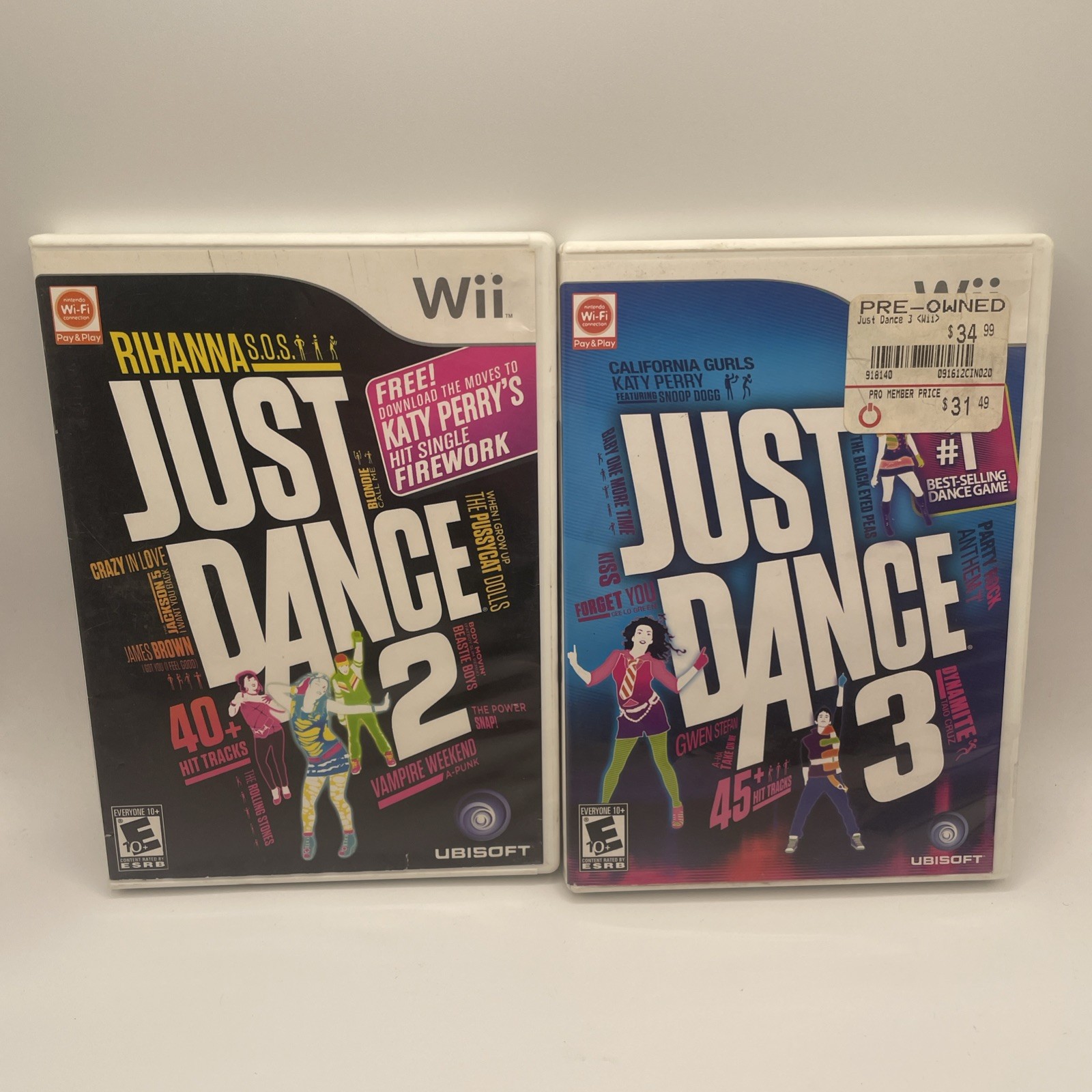 Just Dance 2 and Just Dance 3 Wii Game Bundle COMPLETE IN BOXES