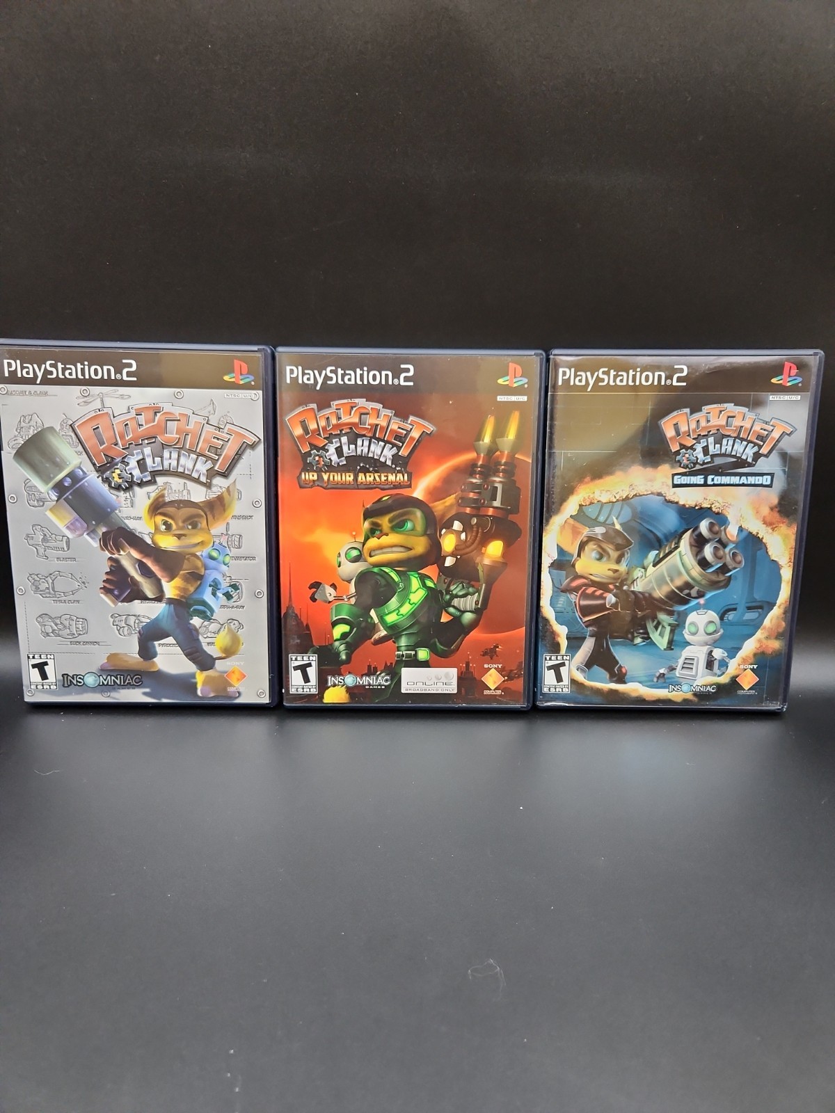 Lot of 3 Ratchet & Clank PS2 Games Going Commando, Up Your Arsenal FREE SHIPPING