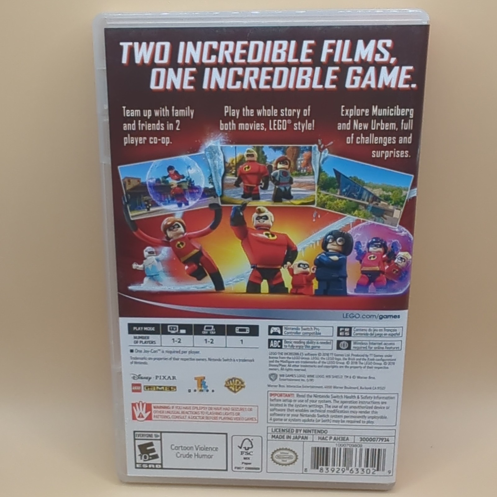 WB Games LEGO The Incredibles Nintendo Switch Co-op Multiplayer E10+ 2018 NTSC