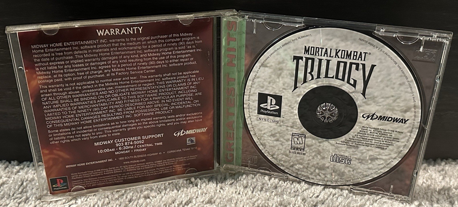 Mortal Kombat Trilogy (PlayStation 1, 1996) PS1 MK