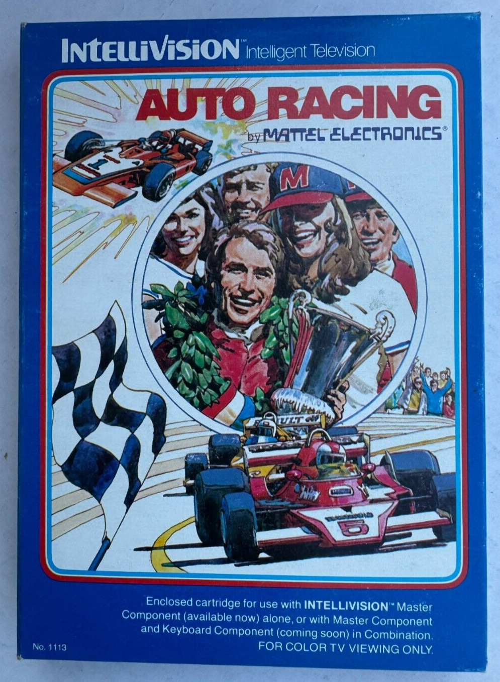 Intellivision Mattel Electronics Auto Racing w/ Instructions, Overlays, Orig Box
