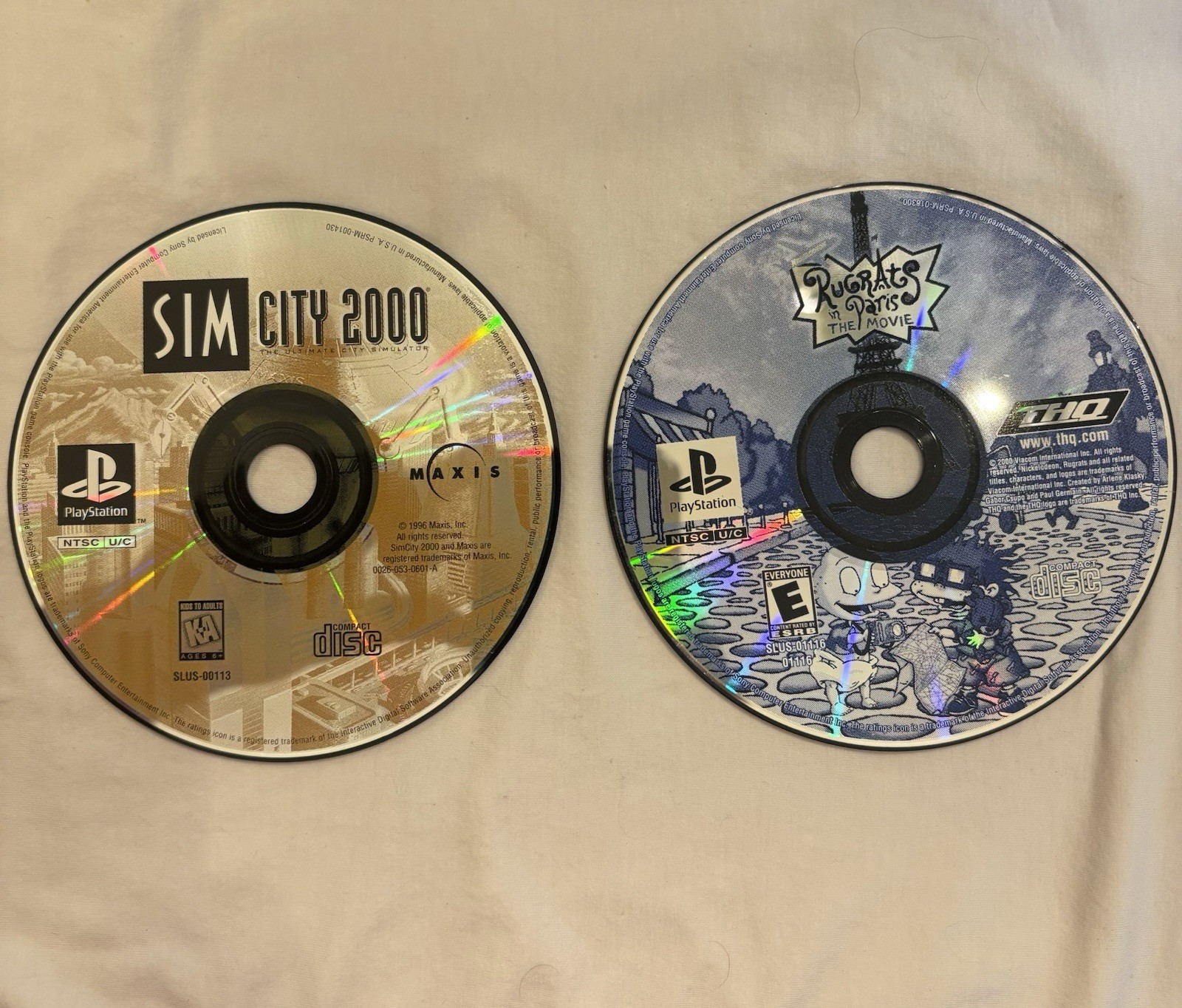 Ps1 Games (Sim City 2000, Rugrats In Paris)
