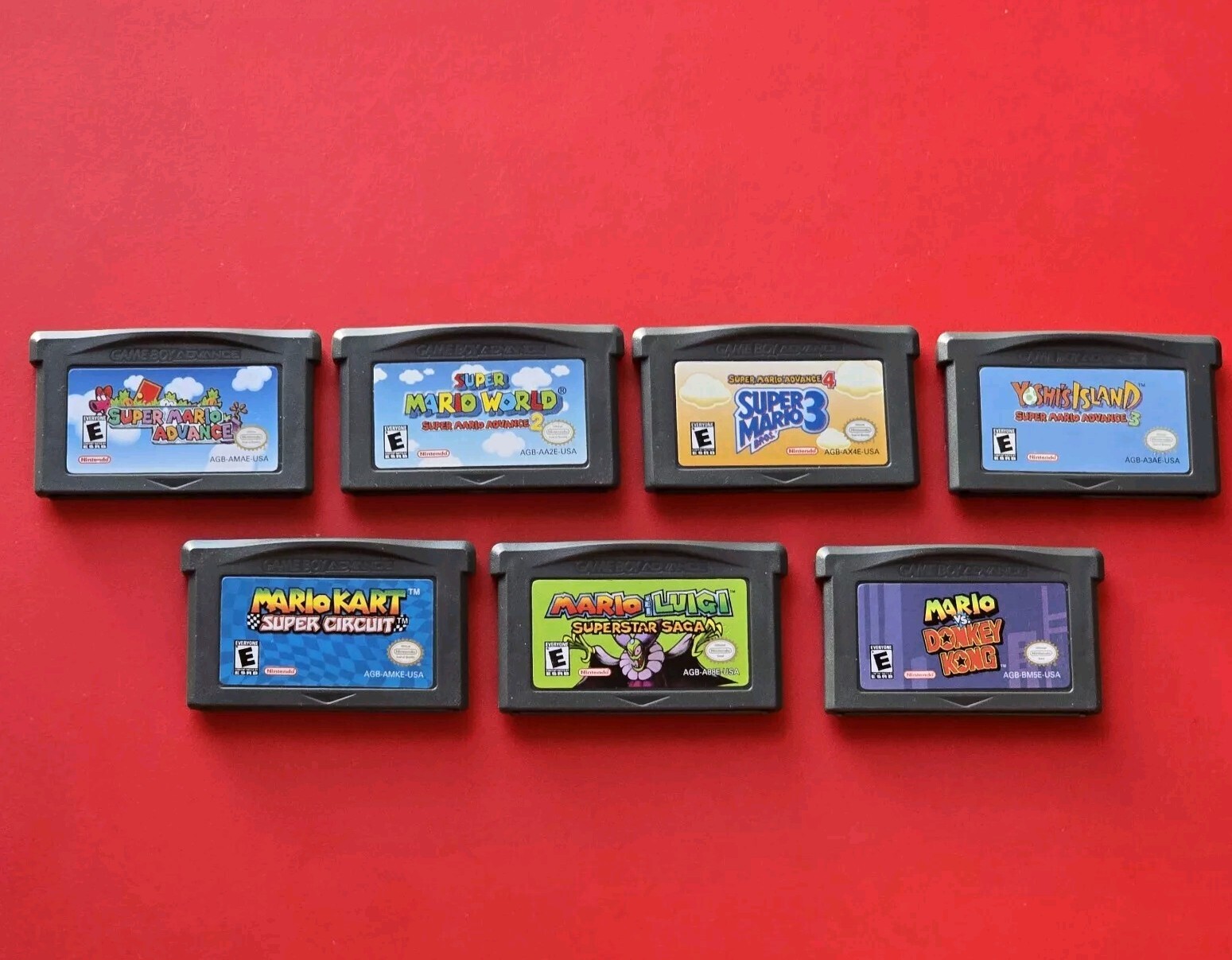 Super Mario Advance 1 2 3 4 Luigi Kart DK Game Boy Advance Lot 7 Authentic Saves