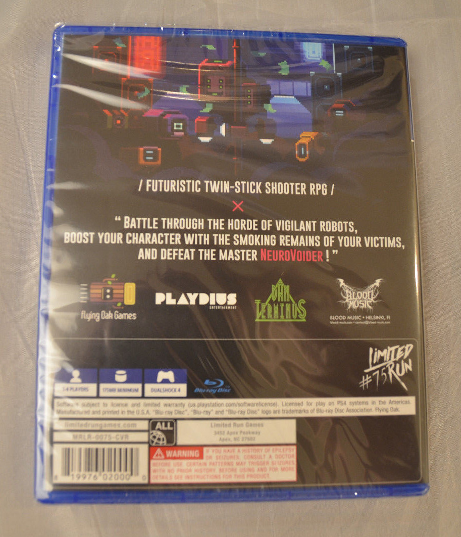 NeuroVoider Sony PLaystation 4 PS4 Limited Run Games Edition & Cards LR-P44 New