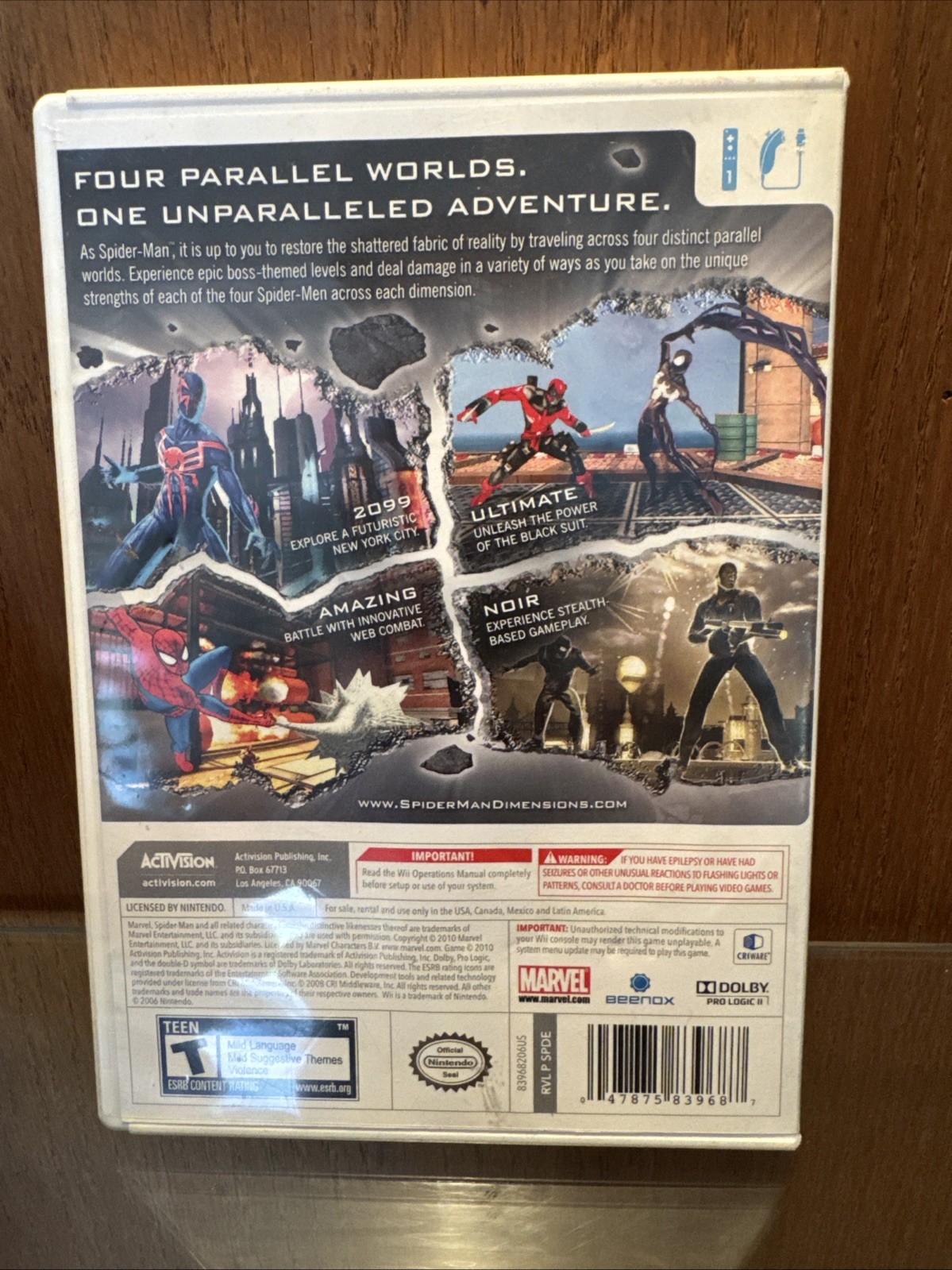 Spider-Man: Shattered Dimensions Nintendo Wii Video Game with Manual Tested