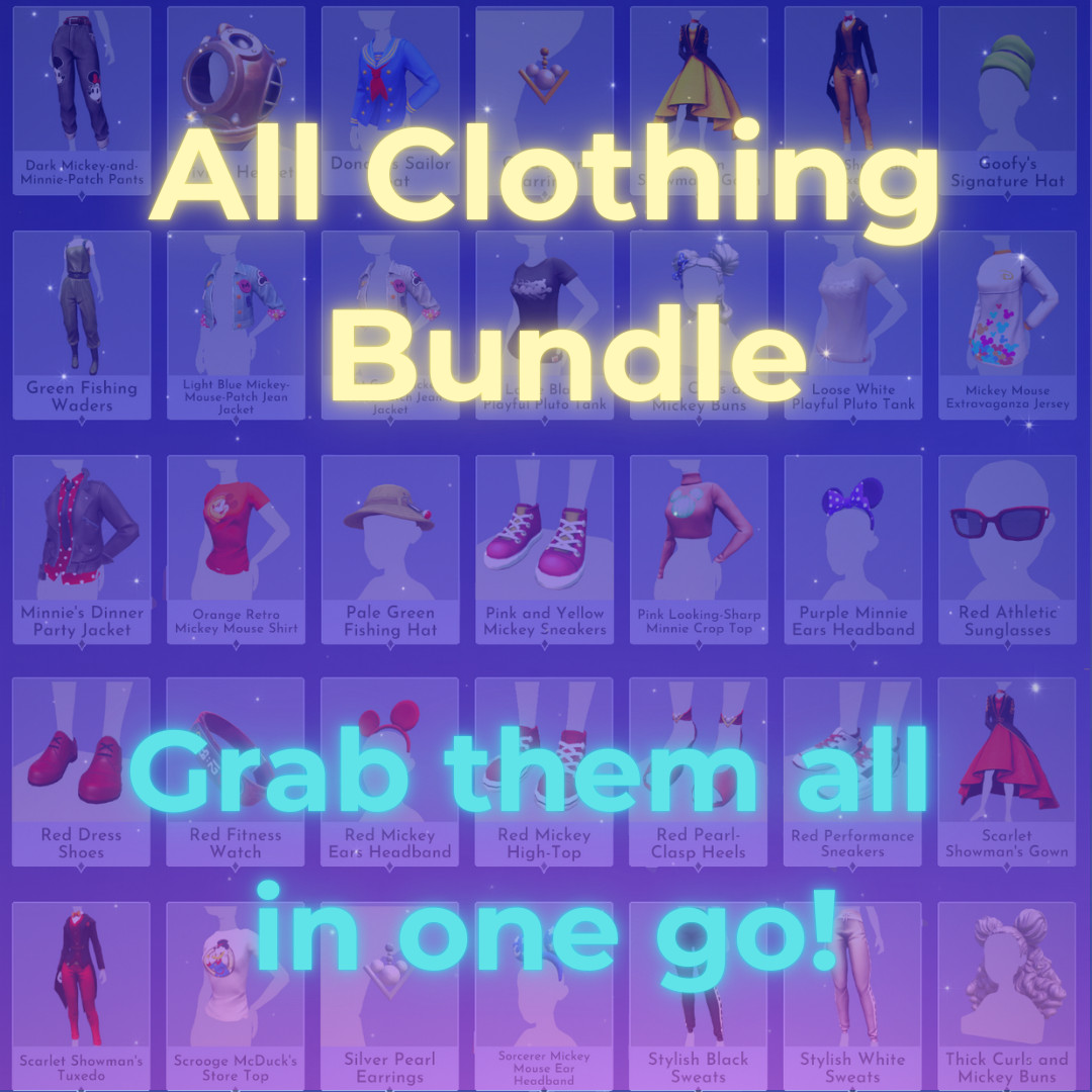 Disney Dreamlight Valley – Premium Clothing Collection Complete Bundle