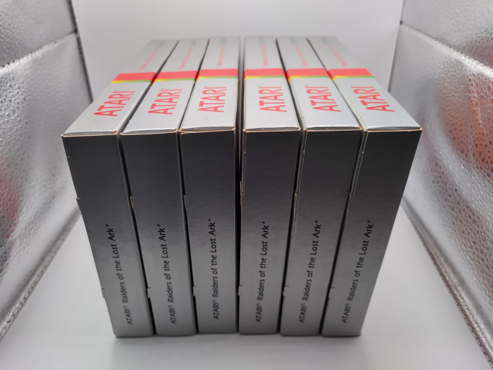 Raiders of the Lost Ark SIX PACK (6) Atari 2600 Silver Box 1982 LAST MADE IN USA