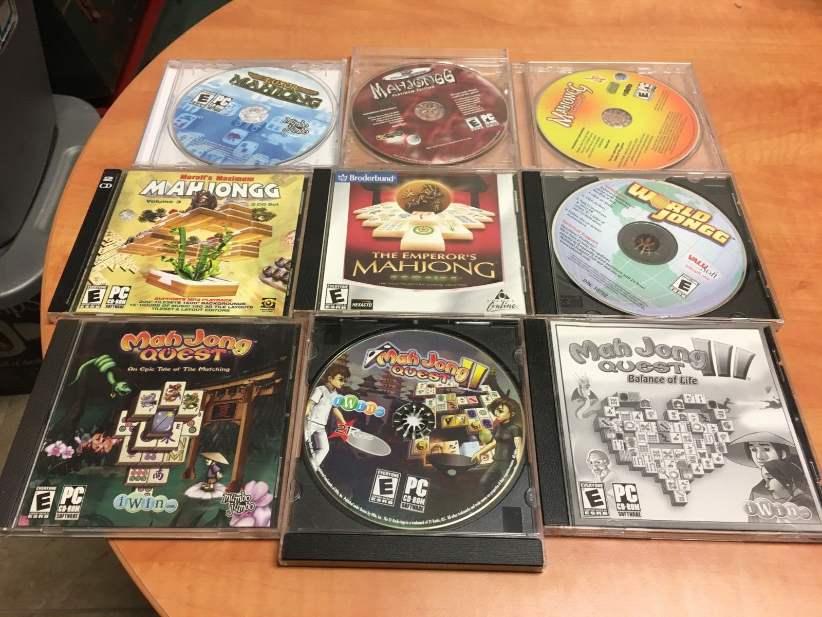 Lot of 9 Mahjong PC Games Mah Jong Quest 1/2/3 World Mahjong Emperors Mahjong