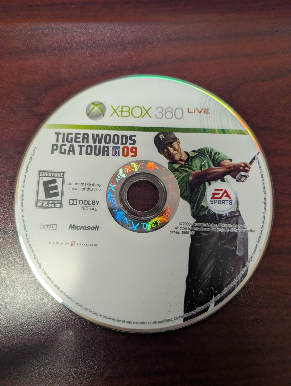 Tiger Woods PGA Tour 09 (Microsoft Xbox 360, 2008) NO TRACKING – DISC ONLY 6992