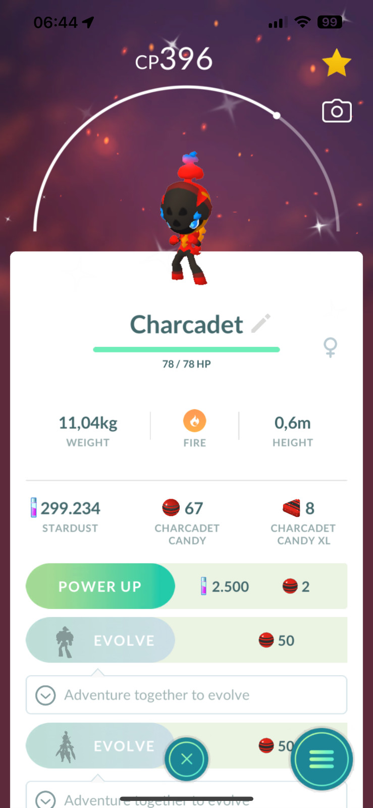 Shiny Charcadet – mini P T C 100k stardust