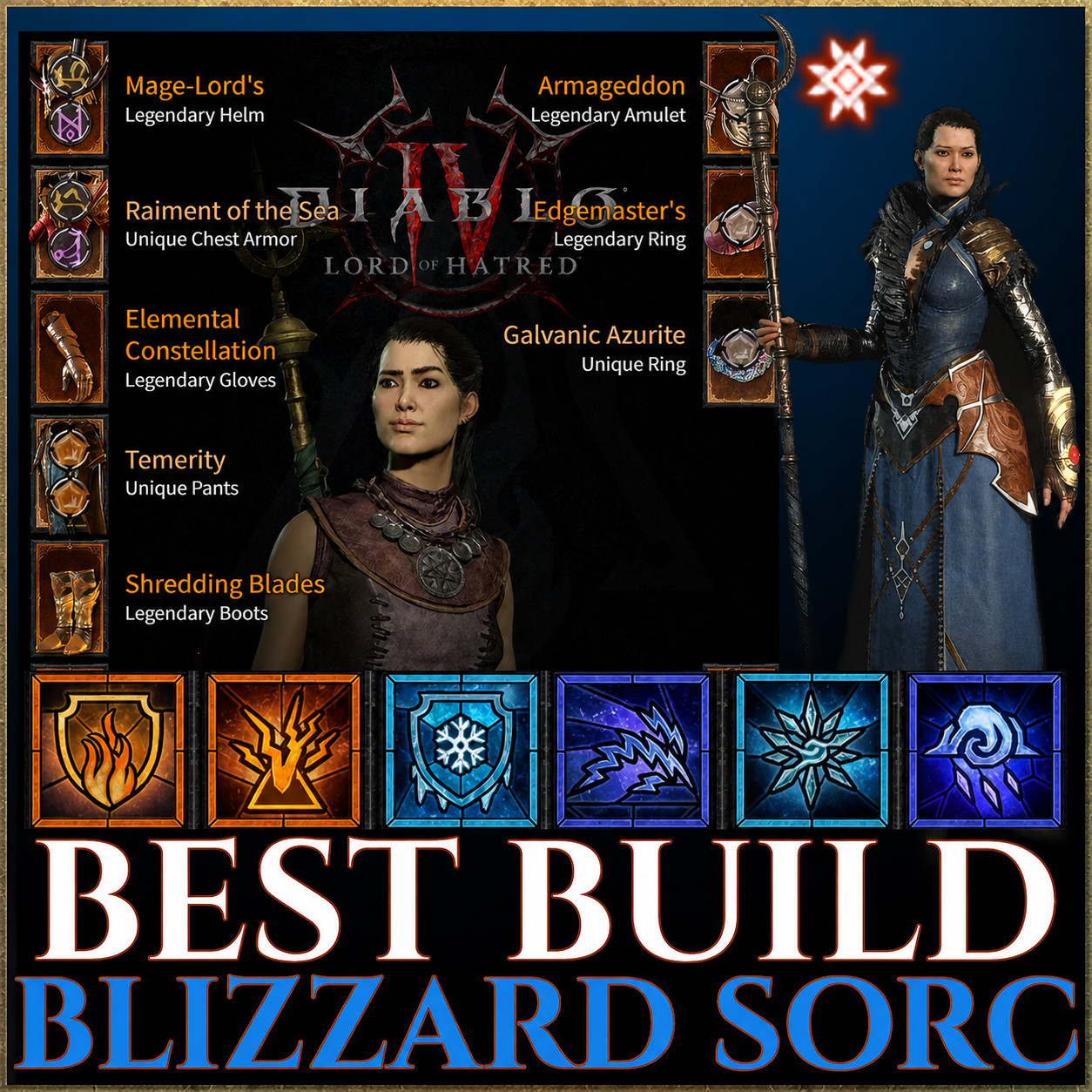 Diablo 4 Lord of Hatred ❄️BEST BUILD❄️ BLIZZARD SORCERESS ENDGAME BUILD D4