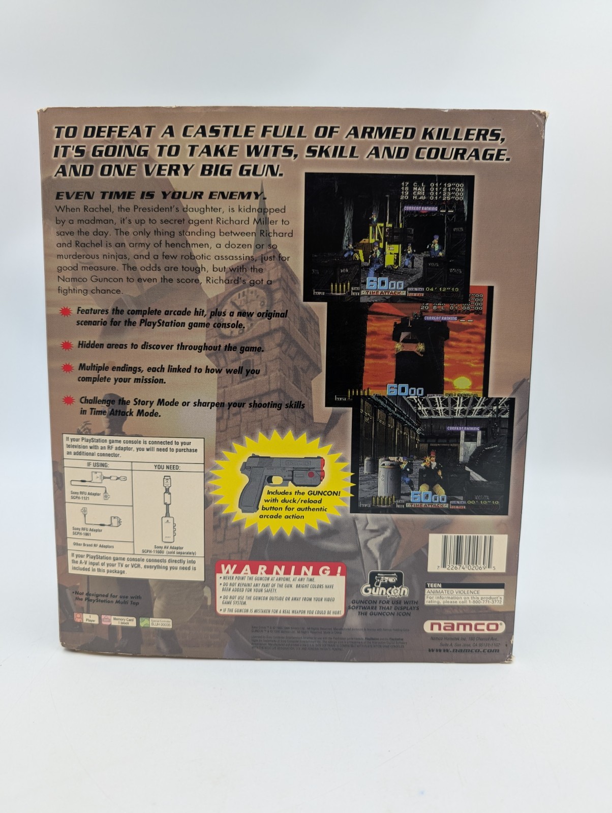 Time Crisis Plus Guncon (PS1 PlayStation 1) Big Box – Excellent