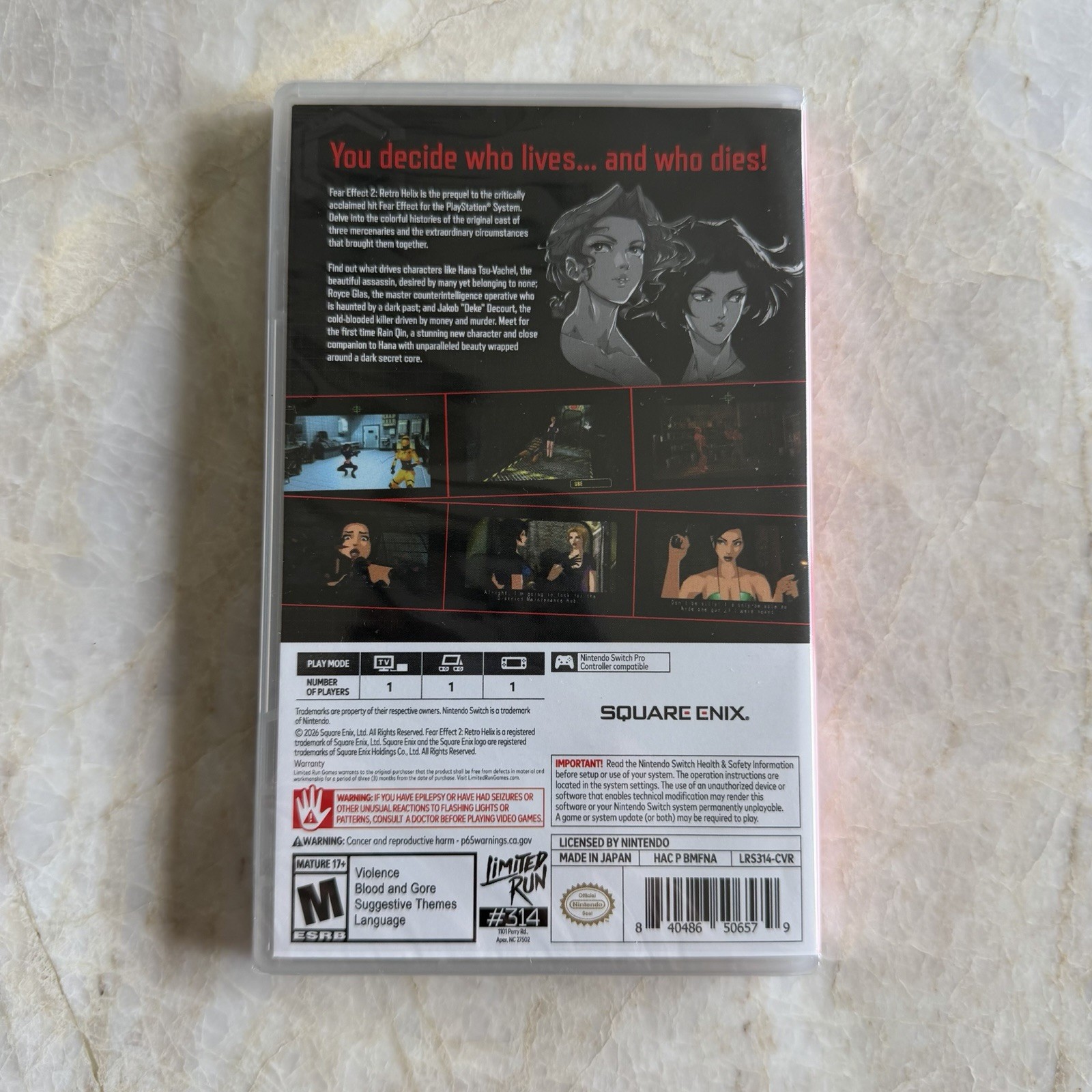 Fear Effect 2: Retro Helix – Switch – Limited Run #314 – New/Sealed – Ships Fast