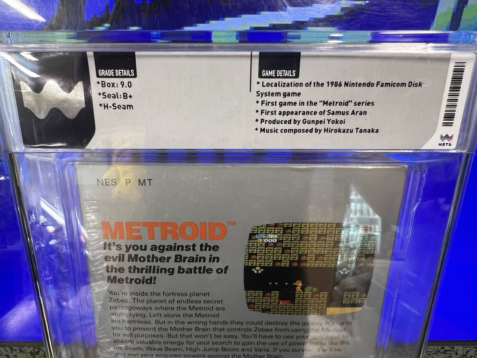 1987 Nintendo NES Metroid Oval SOQ Rev A WATA 9.0 B+ SEALED NEW – Samus 1st App!