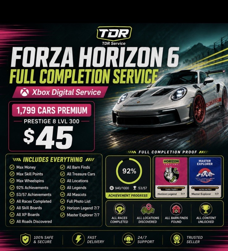 Forza Horizon 6 Full Completion | P8 Lvl 300| Max Money Skills Spins | 1799 Car