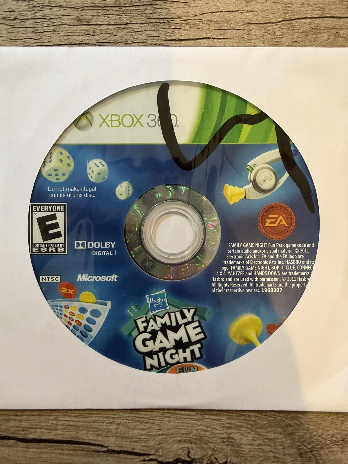 Hasbro Family Game Night Fun Pack; Loose (Microsoft Xbox 360, 2011)