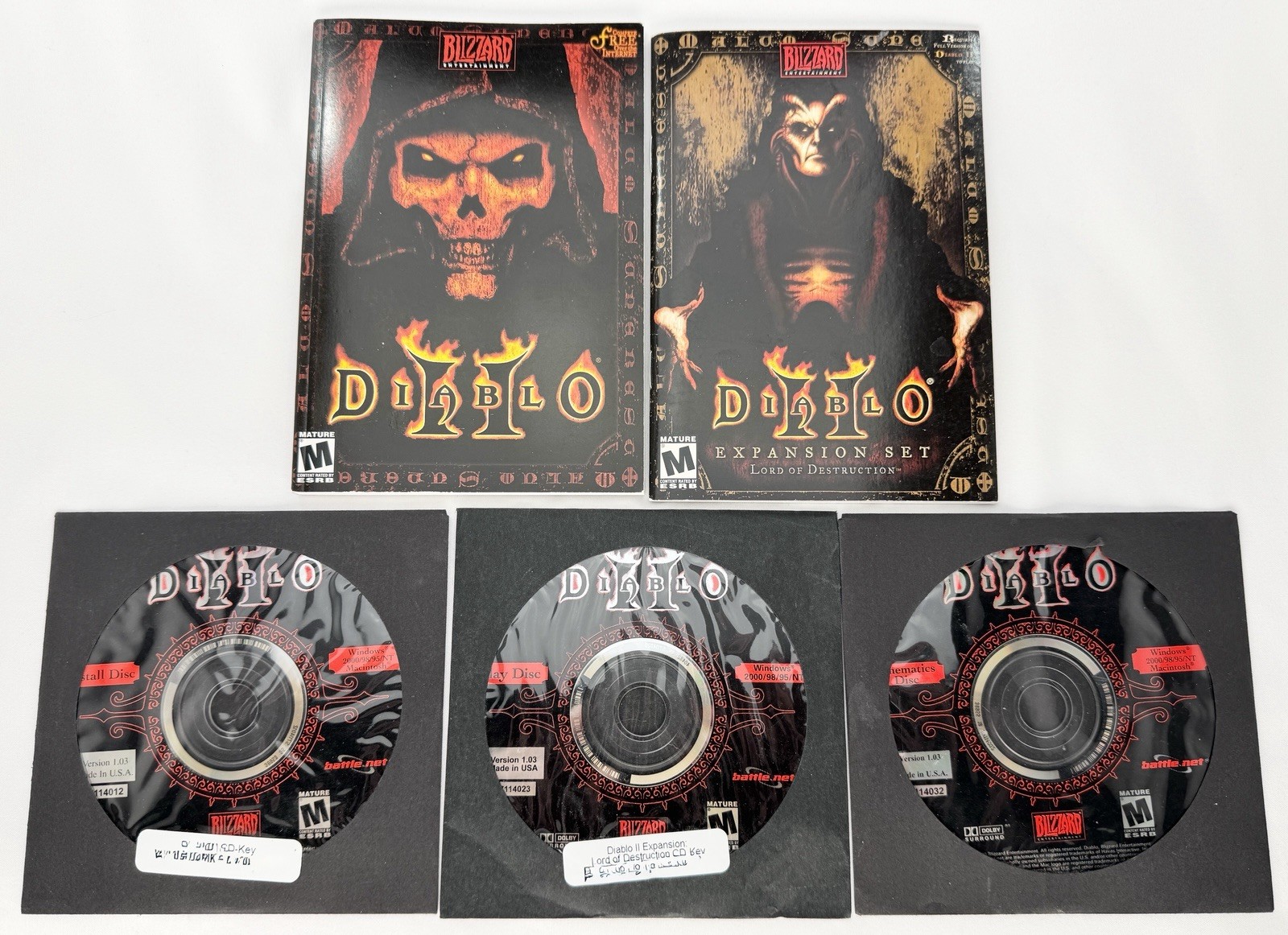 Diablo II Discs + Lord of Destruction Expansion Set For PC With Keys And Manuals
