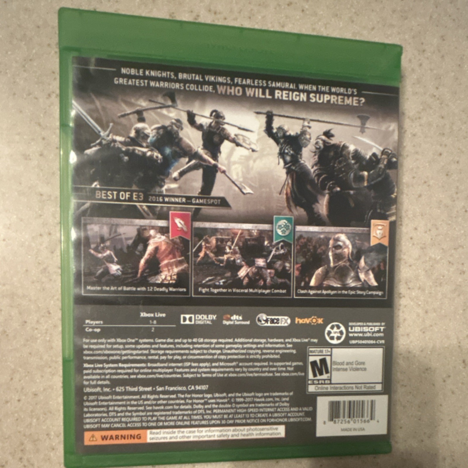 Ubisoft For Honor Xbox One Multiplayer Legacy Battle Pack Online Playability