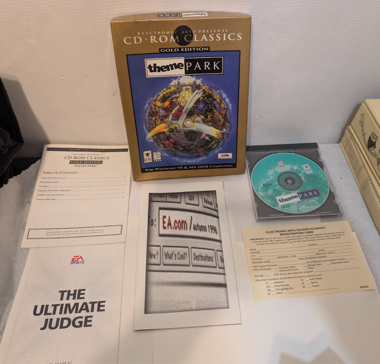 Theme Park Gold Edition Windows 95 MS-DOS CD-ROM Game Tested Woring Complete +