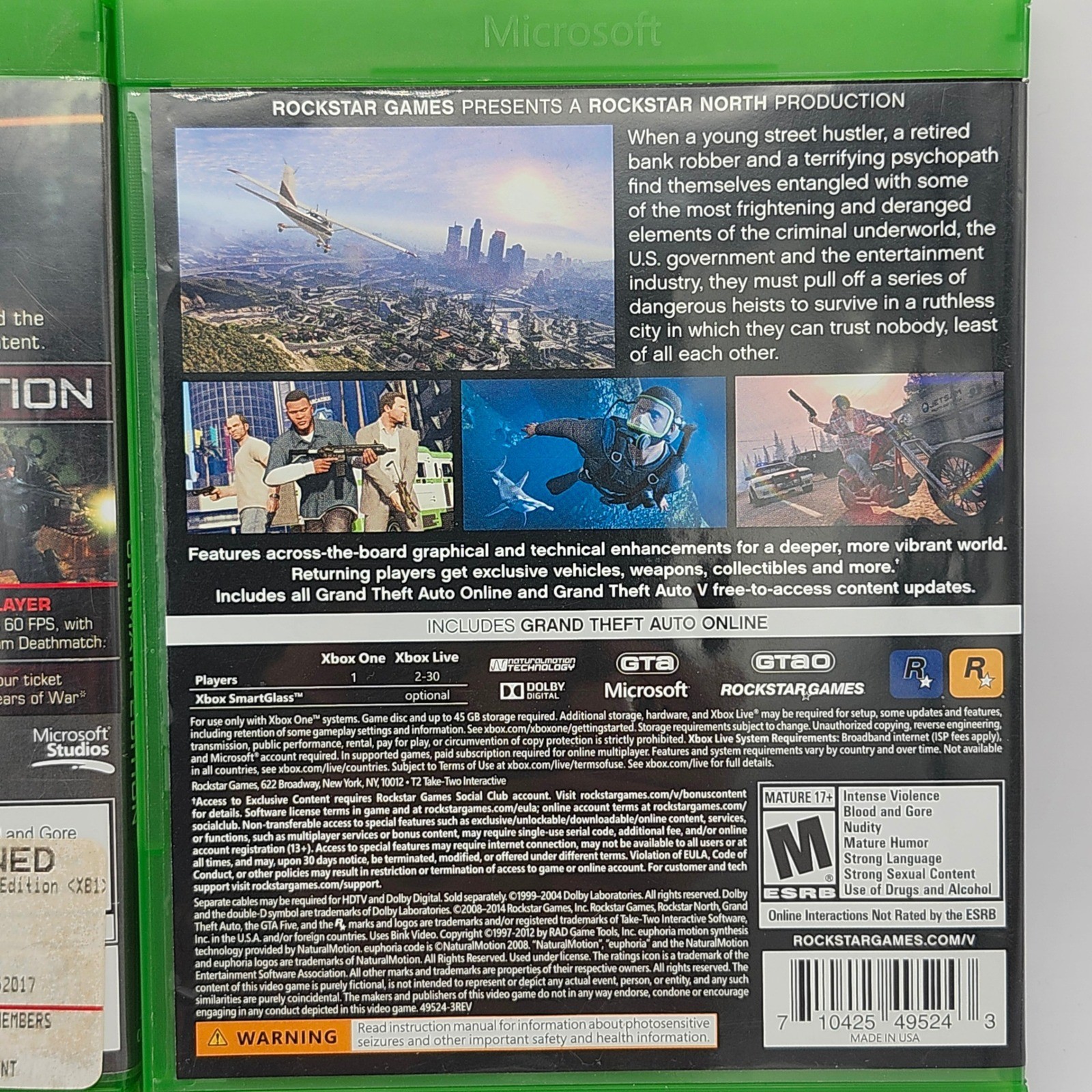 Microsoft Xbox One Games (3) Gears of War Ultimate Edition GTA V Gears of War 4