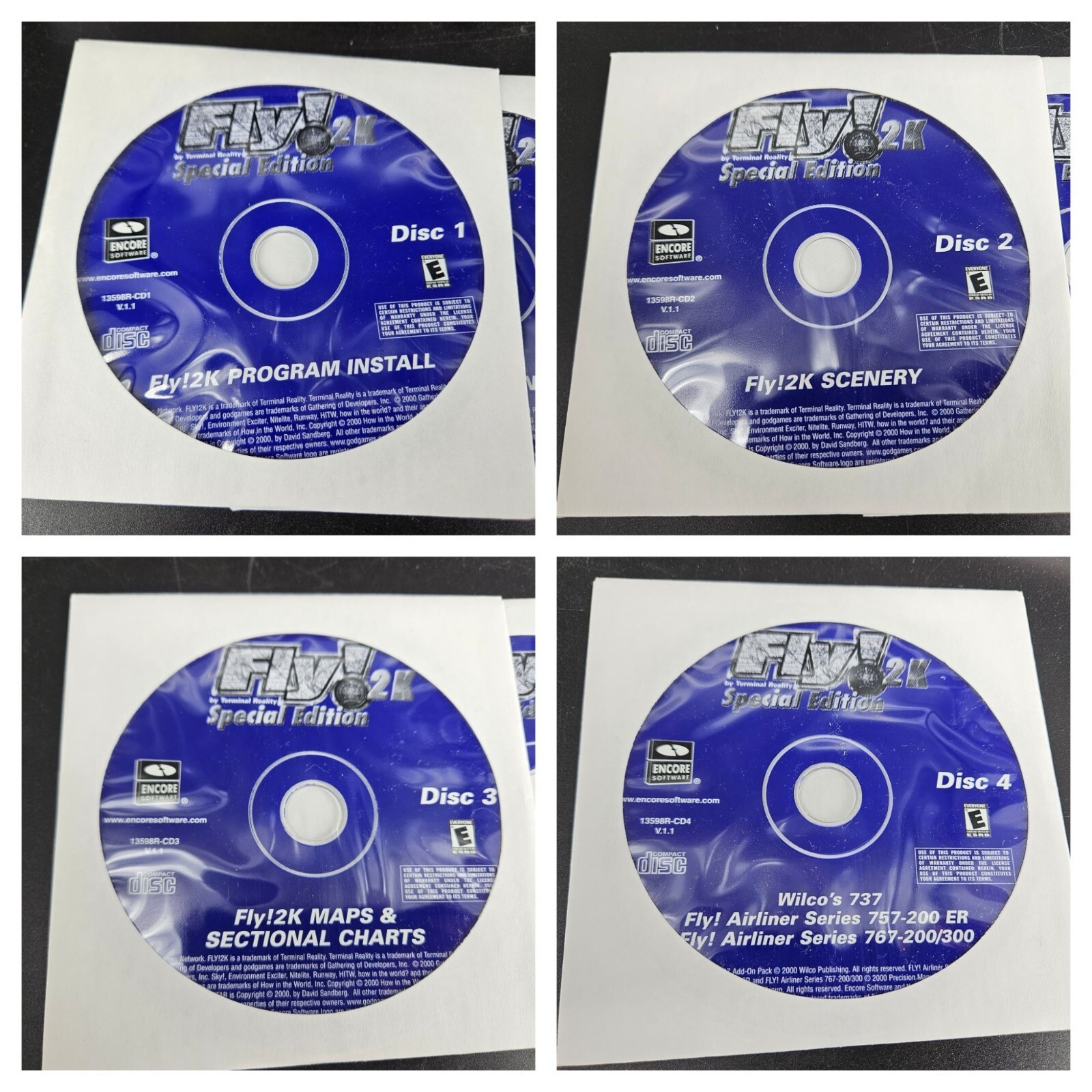 Fly 2K Flight Simulator Special Edition PC 4 CD Disc Airplane Manual Reference