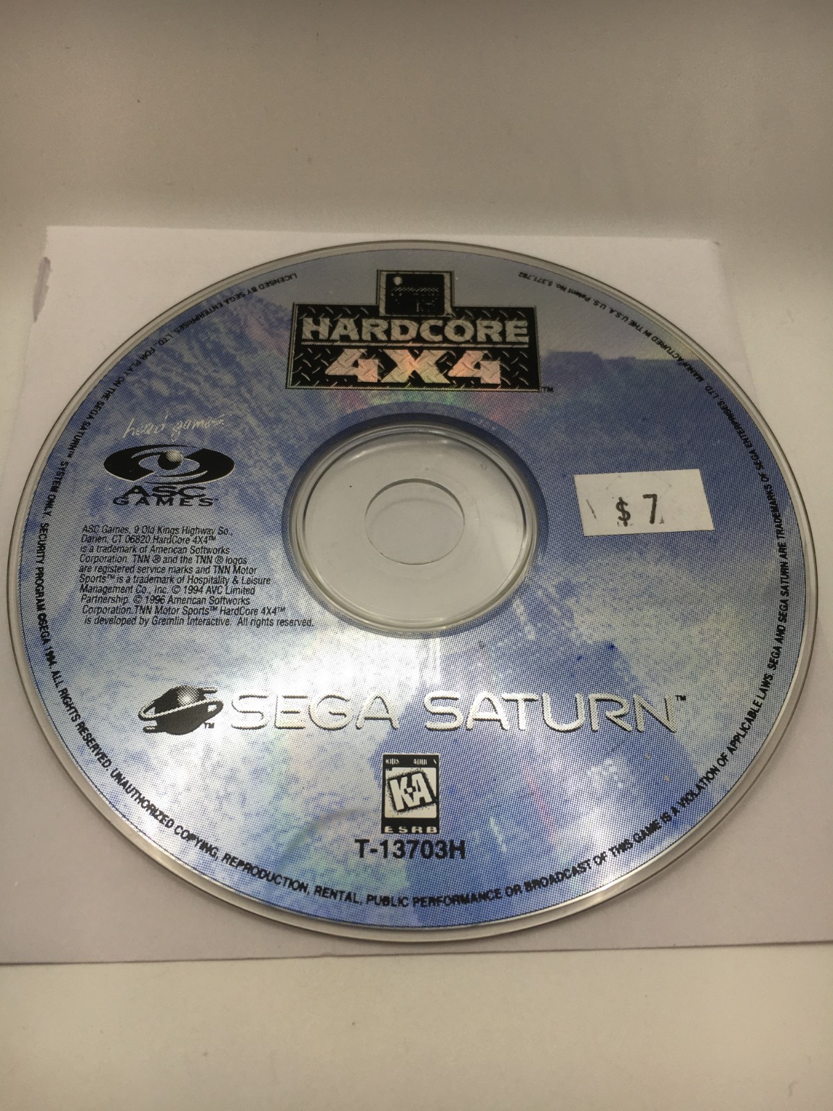 Sega Saturn 1996 – TNN Motorsports Hardcore 4×4 (Works – Disc Only)
