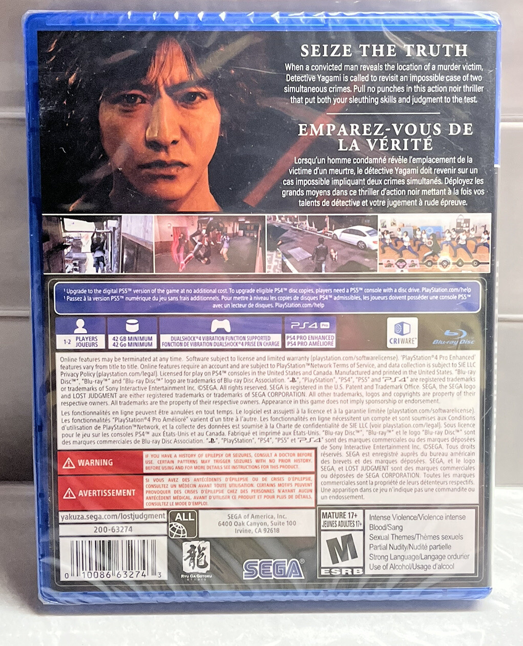 Lost Judgment PS4 (Sony PlayStation 4 2021) NEW SEALED Sega Ryu Ga Gotoku Studio