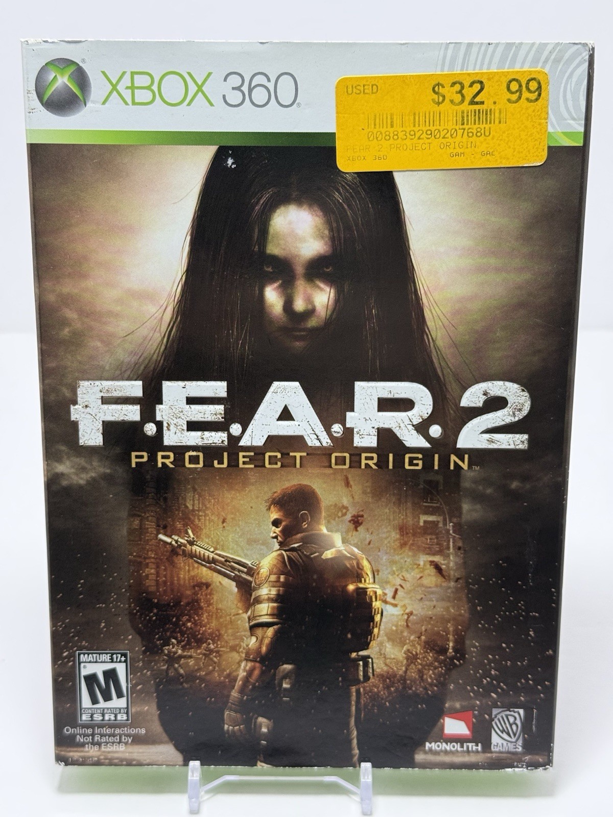 FEAR 2 Project Origin (Microsoft Xbox 360) CIB W/ Manual & Slipcover, Tested!