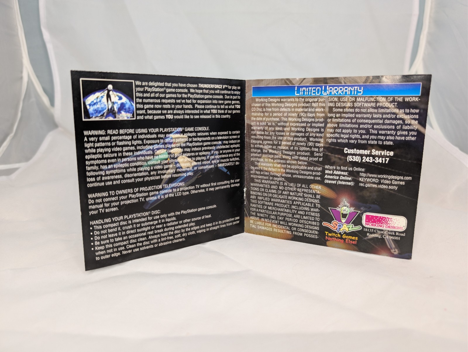 Thunder Force V: Perfect System | PS1 | Blockbuster Rental | Partial Manual