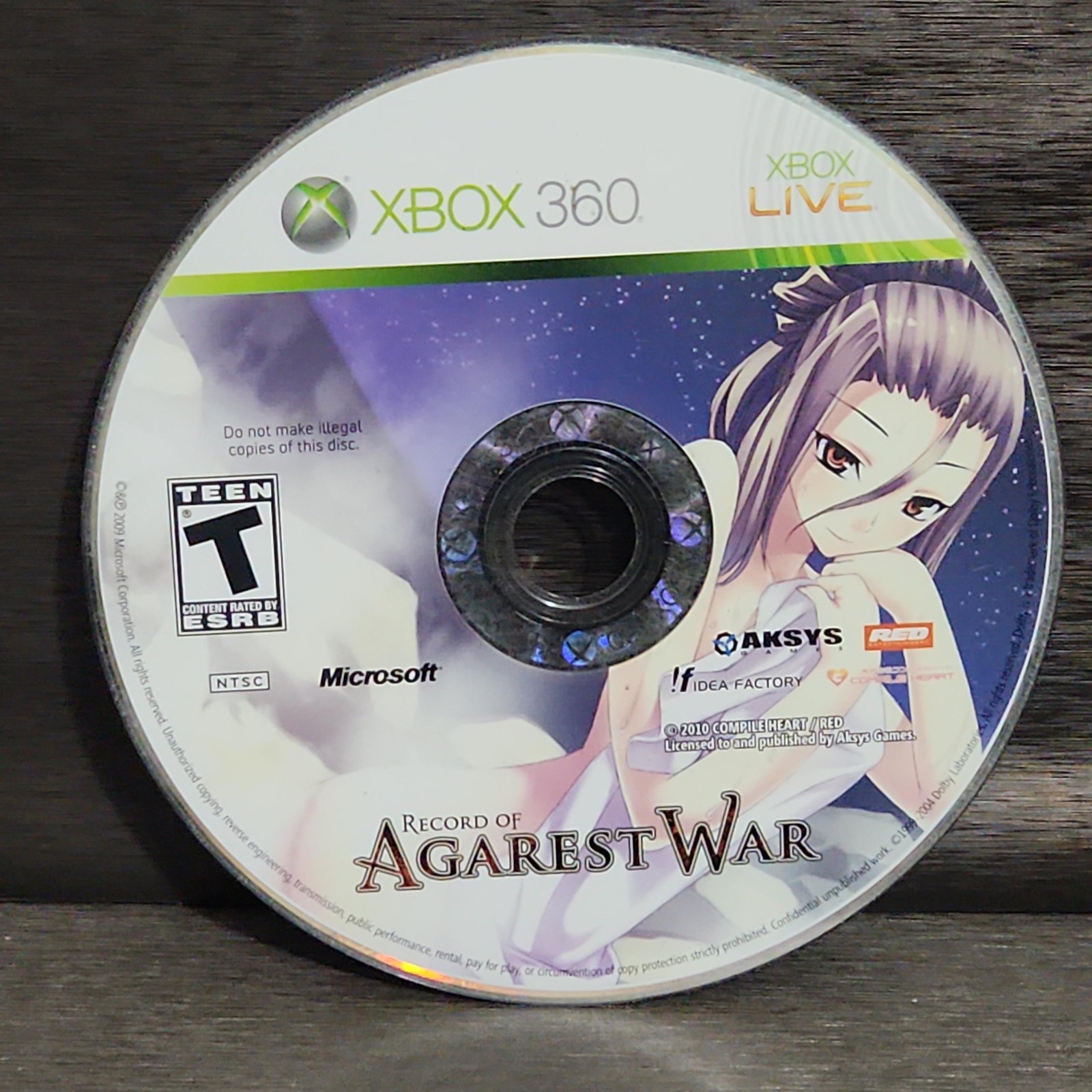 Record Of Agarest War Xbox 360 Video Game Disc T Teen RPG Strategy Clean